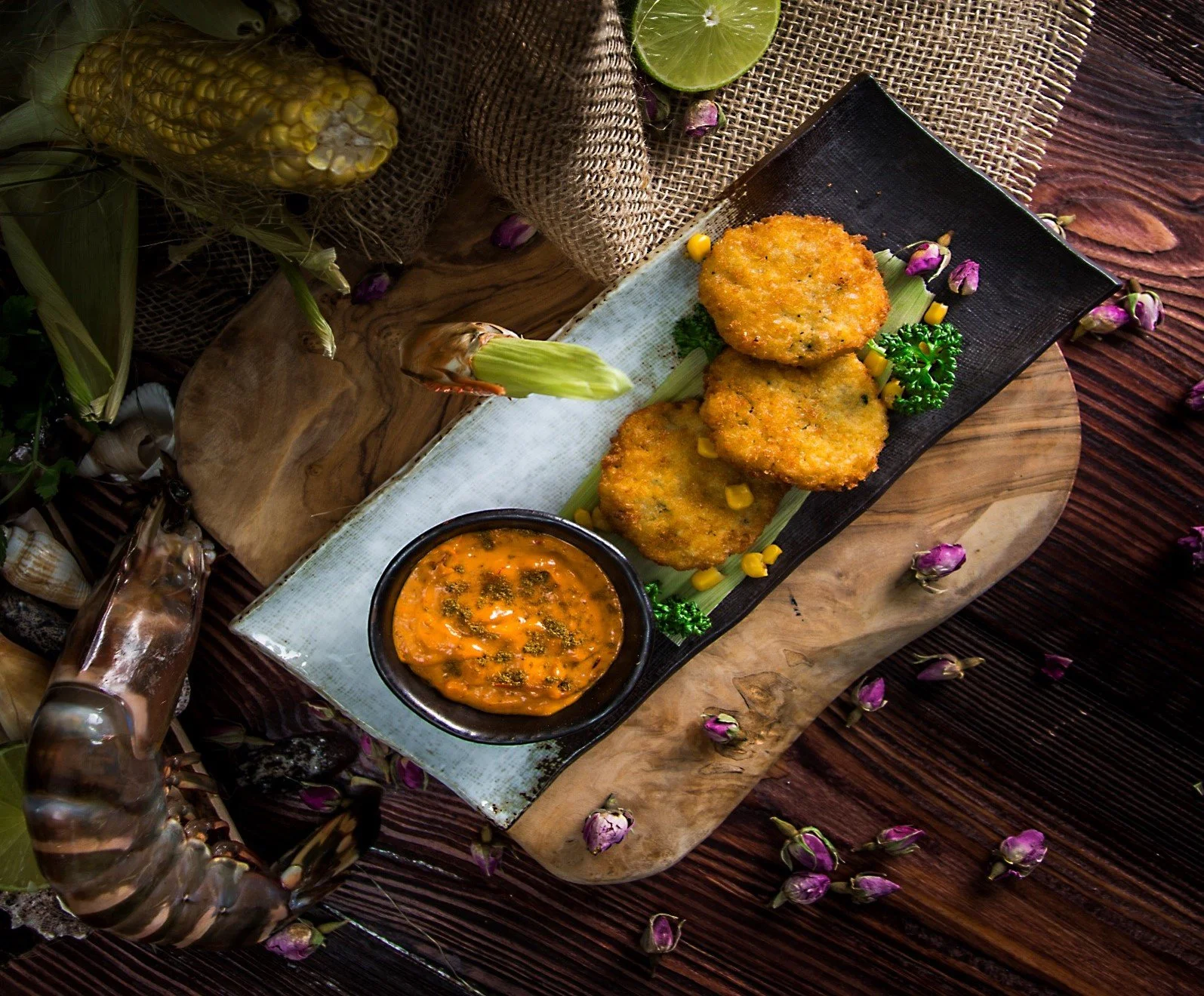 PRAWNS AND SWEET CORN