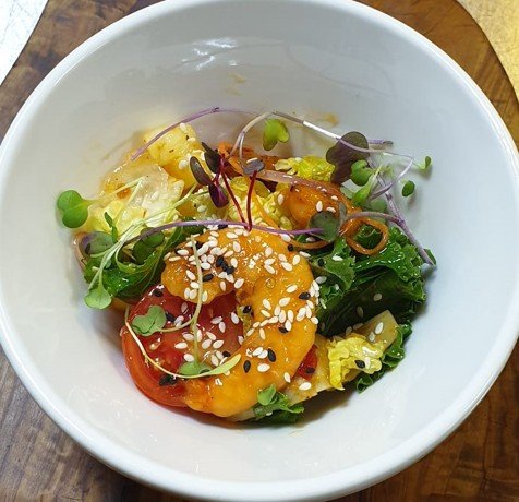 Prawn, pomelo and lychee