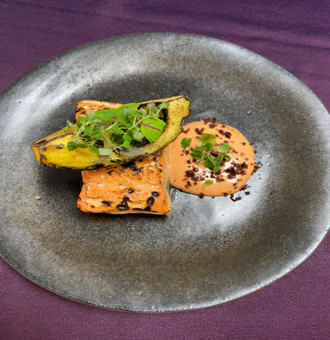 Honey and ginger-marinated salmon