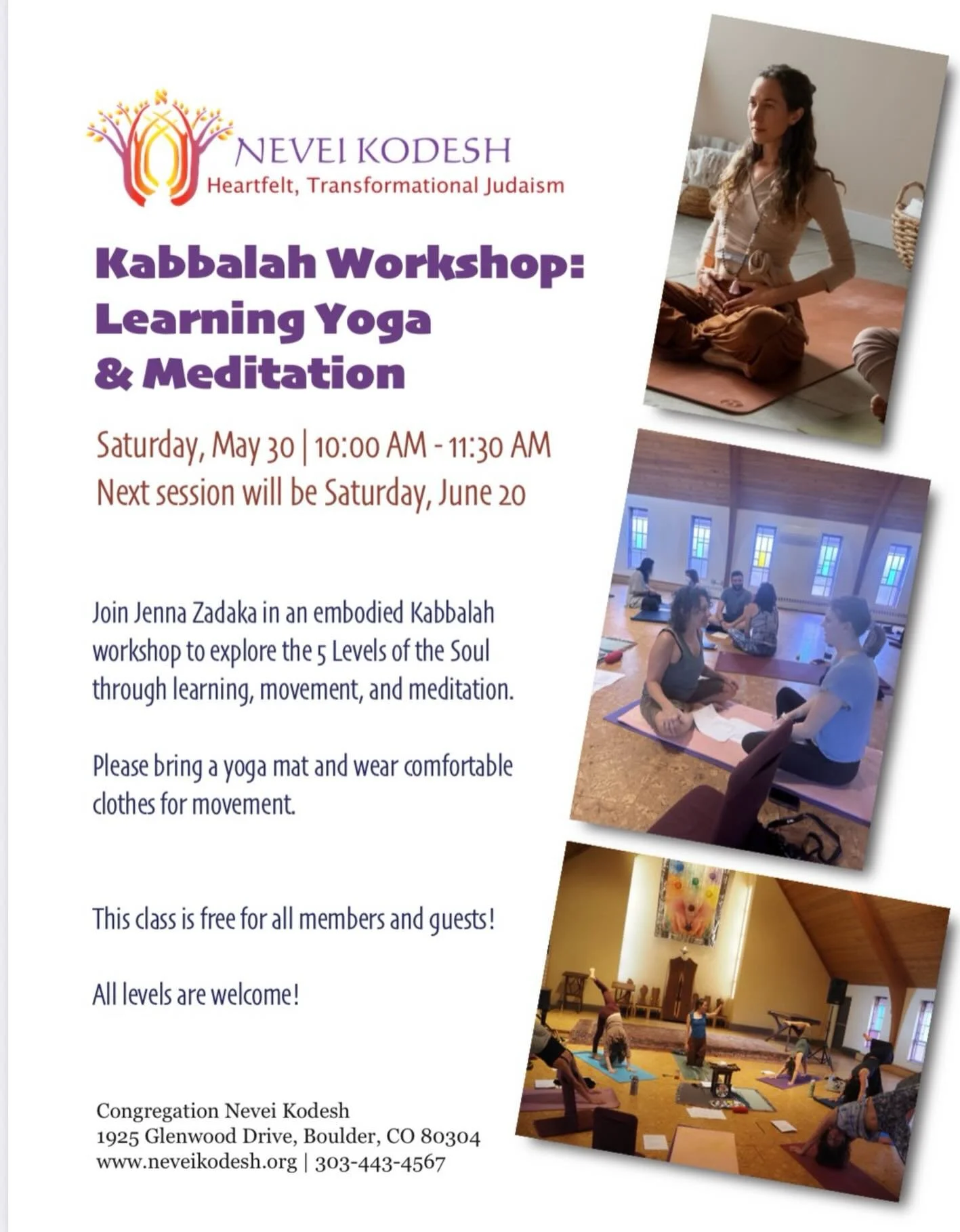 Free workshop this Saturday on the kabbalistic perspective of the 5 Levels of the Soul and her elements. Join us for learning , yoga &amp; meditation . 🧘&zwj;♀️🫶
@neveikodesh