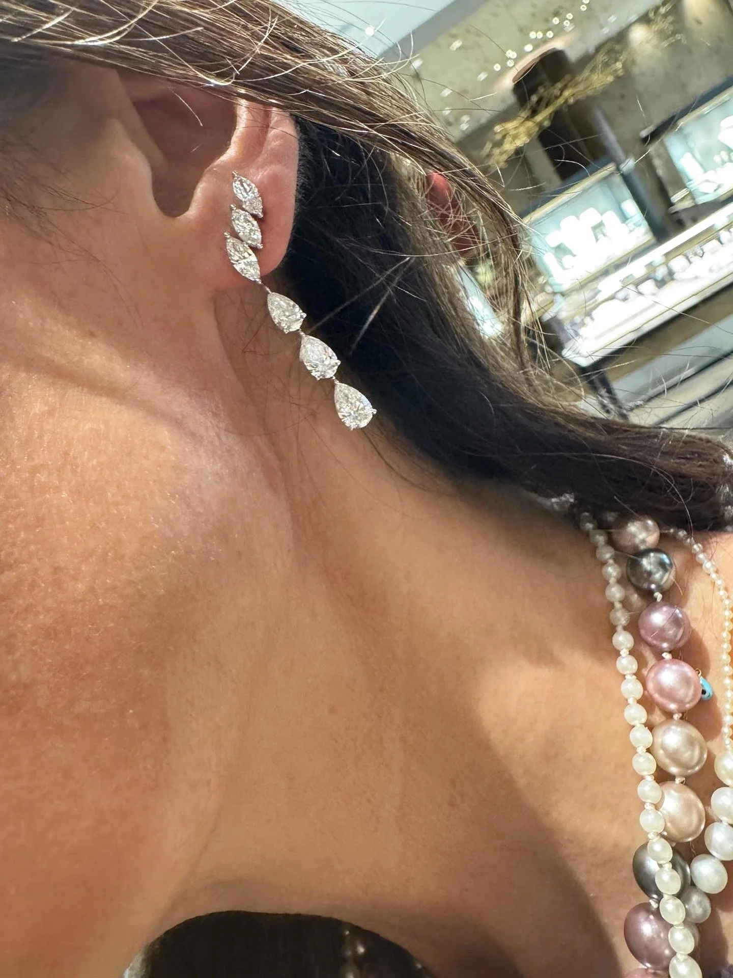 Now shining on someone special 🤍 💫  #micheljewellery #diamond #jewellery #earrings