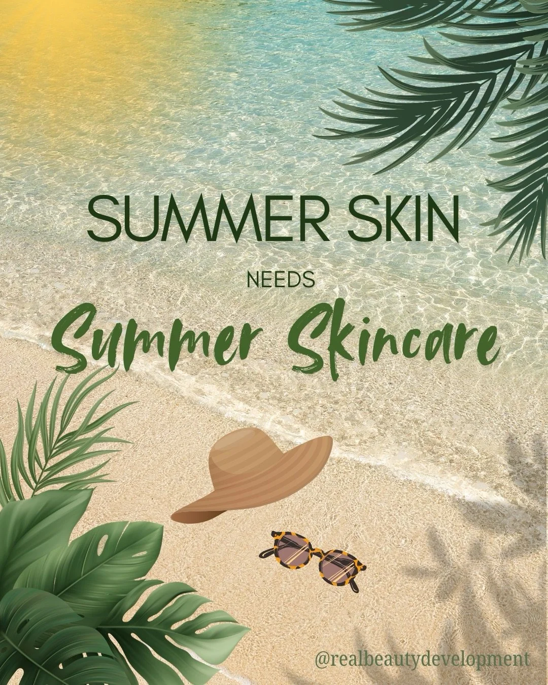 ☀️🏖️ SUMMER SKIN CHECK-IN 🏖️☀️

More sun. More sweat. More heat. More time outdoors.

That means your skin needs a little extra love this season. 💛

✨ Wear SPF every single day
✨ Increase hydration inside and out
✨ Double cleanse at night to remov