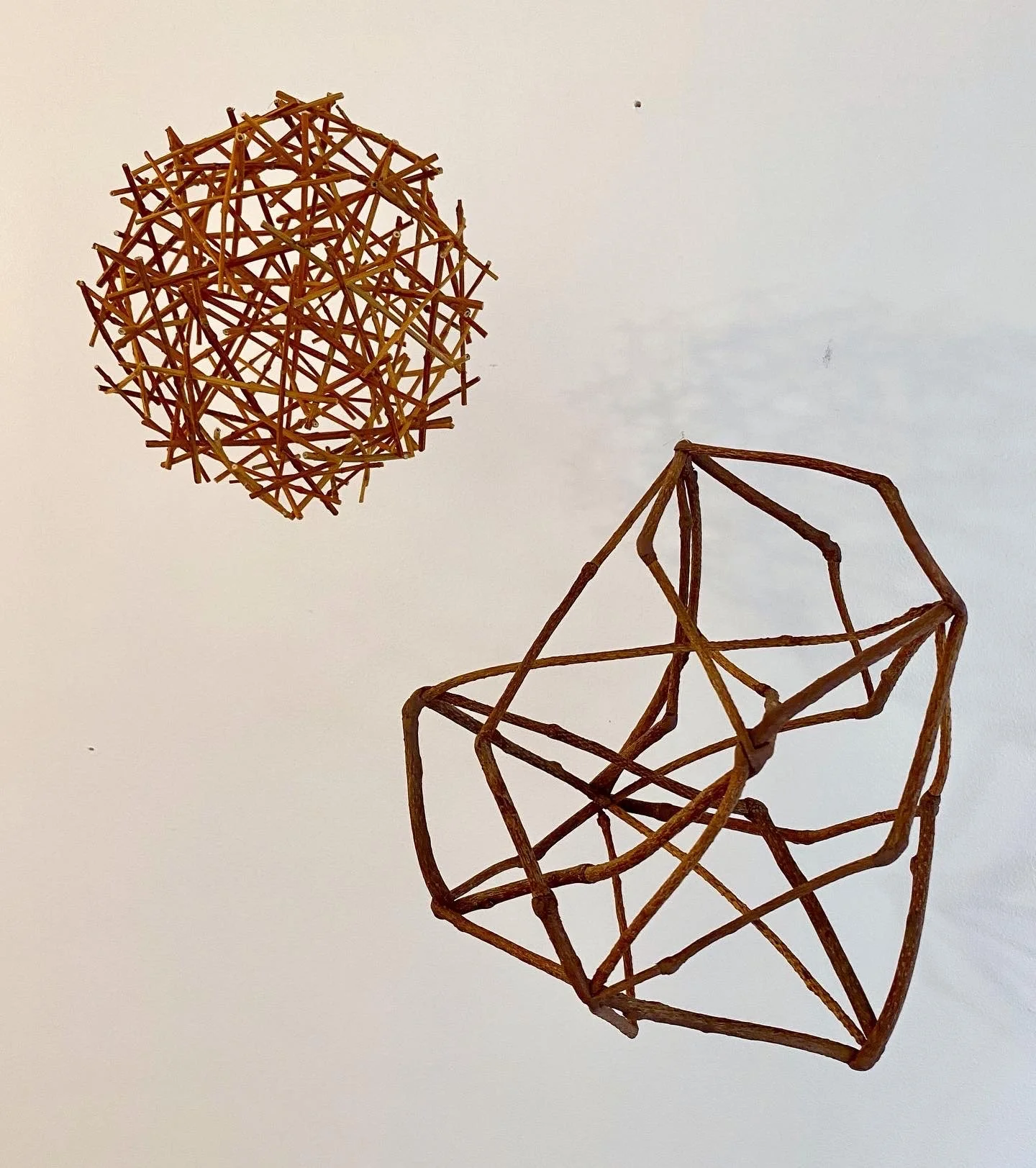 "Sphere #2" and "Energy #3," Forsythia and Pine
