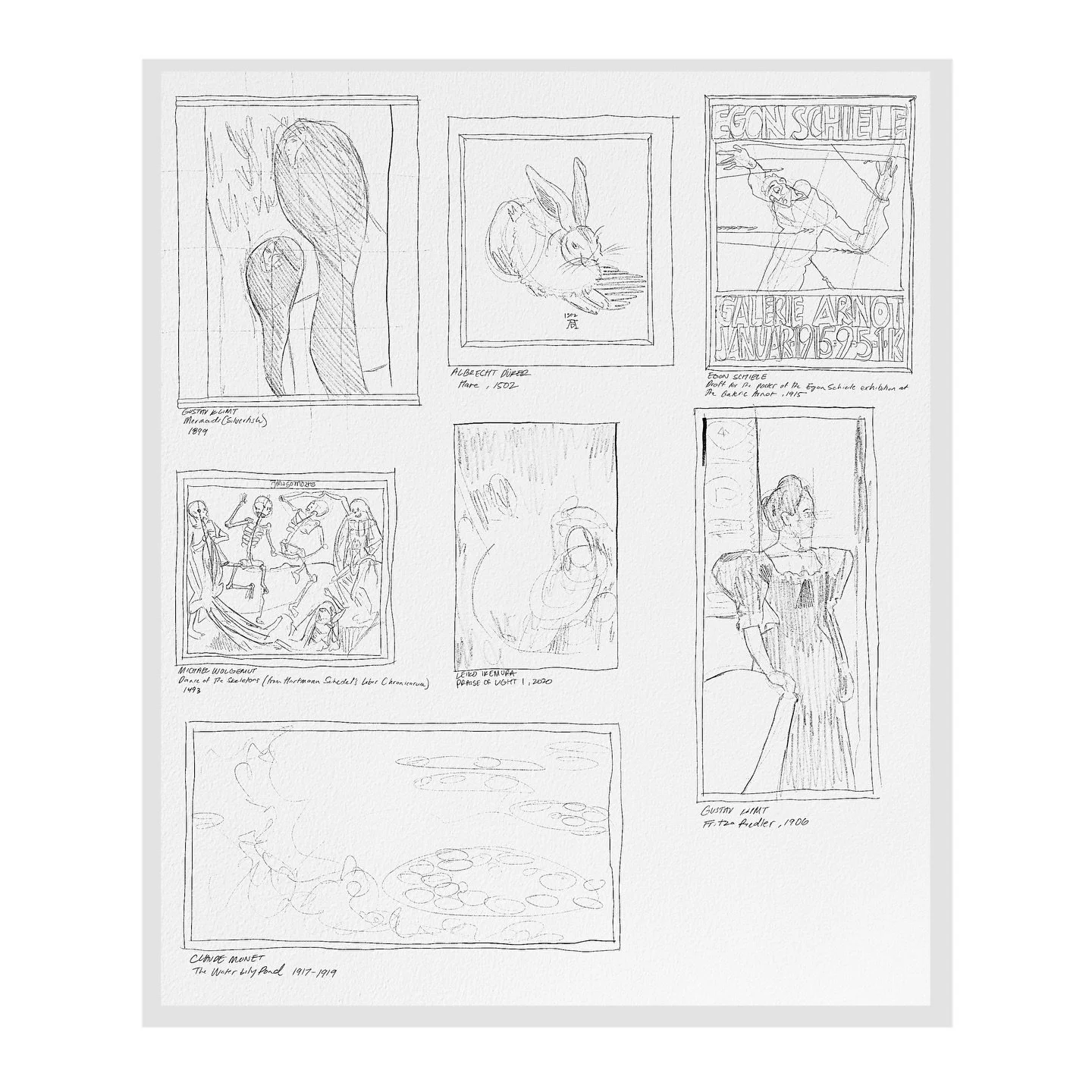 Sketches of a few of my many favorites at the Albertina + Belvedere 🎶🖼️