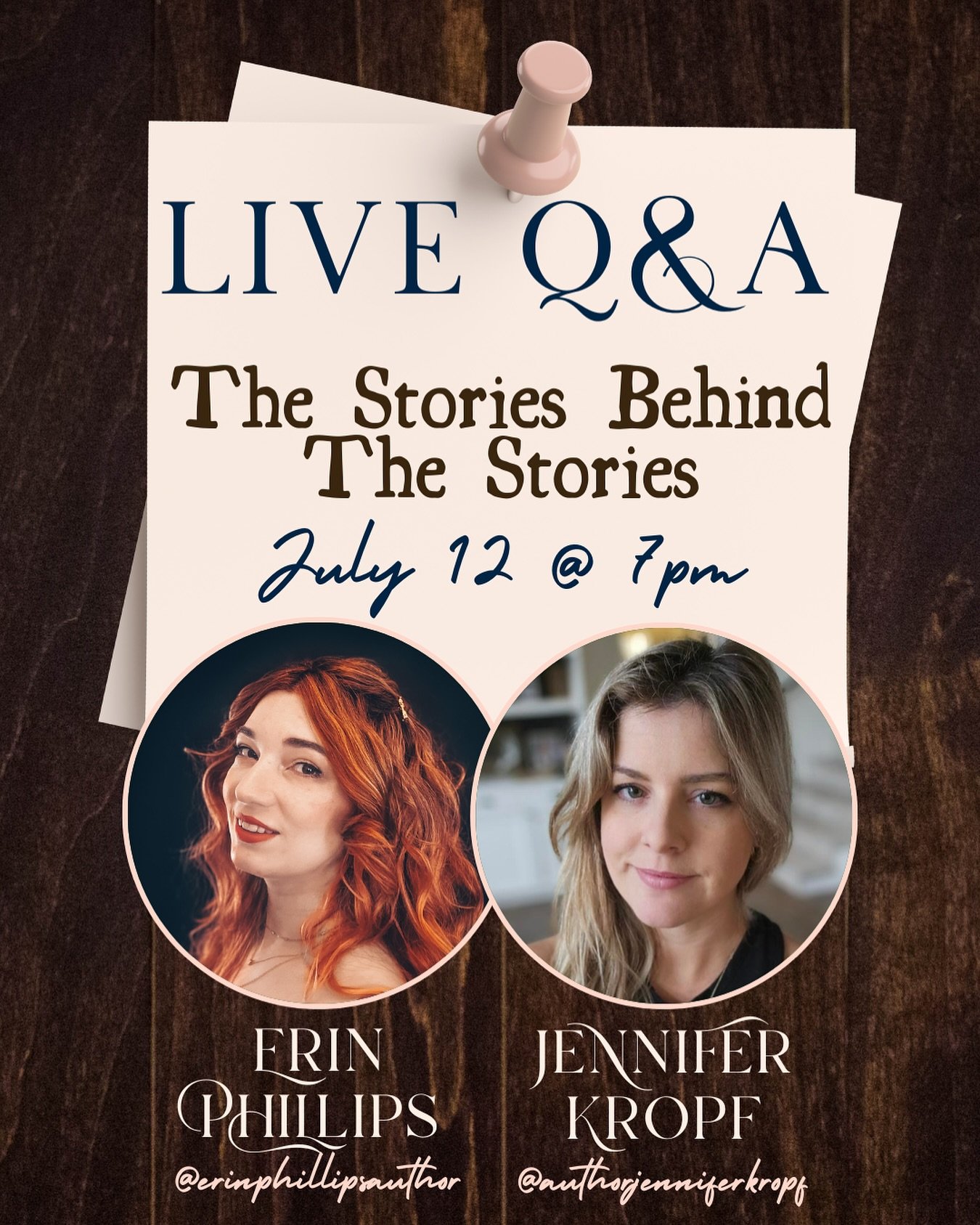 Join me and fellow indie author @authorjenniferkropf on July 12 at 7pm EST as we answer your questions and chat about our authorship journeys, the lessons learned along the way, and share encouragements from our experiences!

What questions do you ha