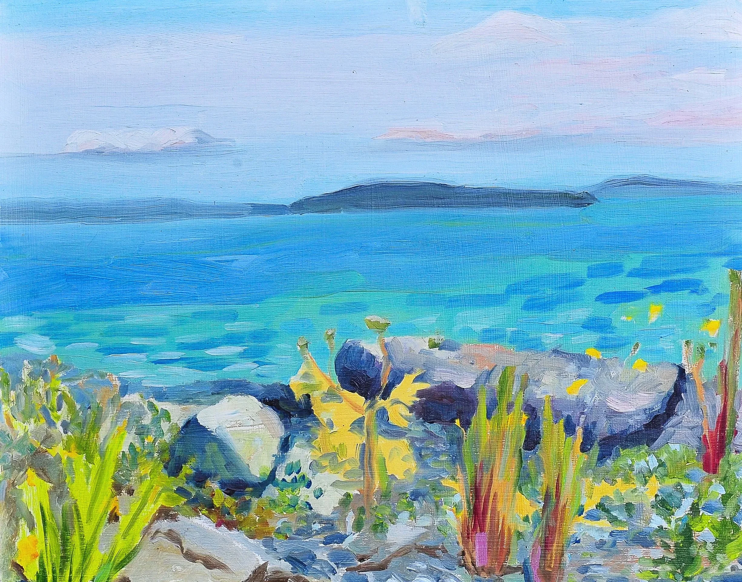 Gott Island Time, oil on panel, 11" x 14"  July 2026