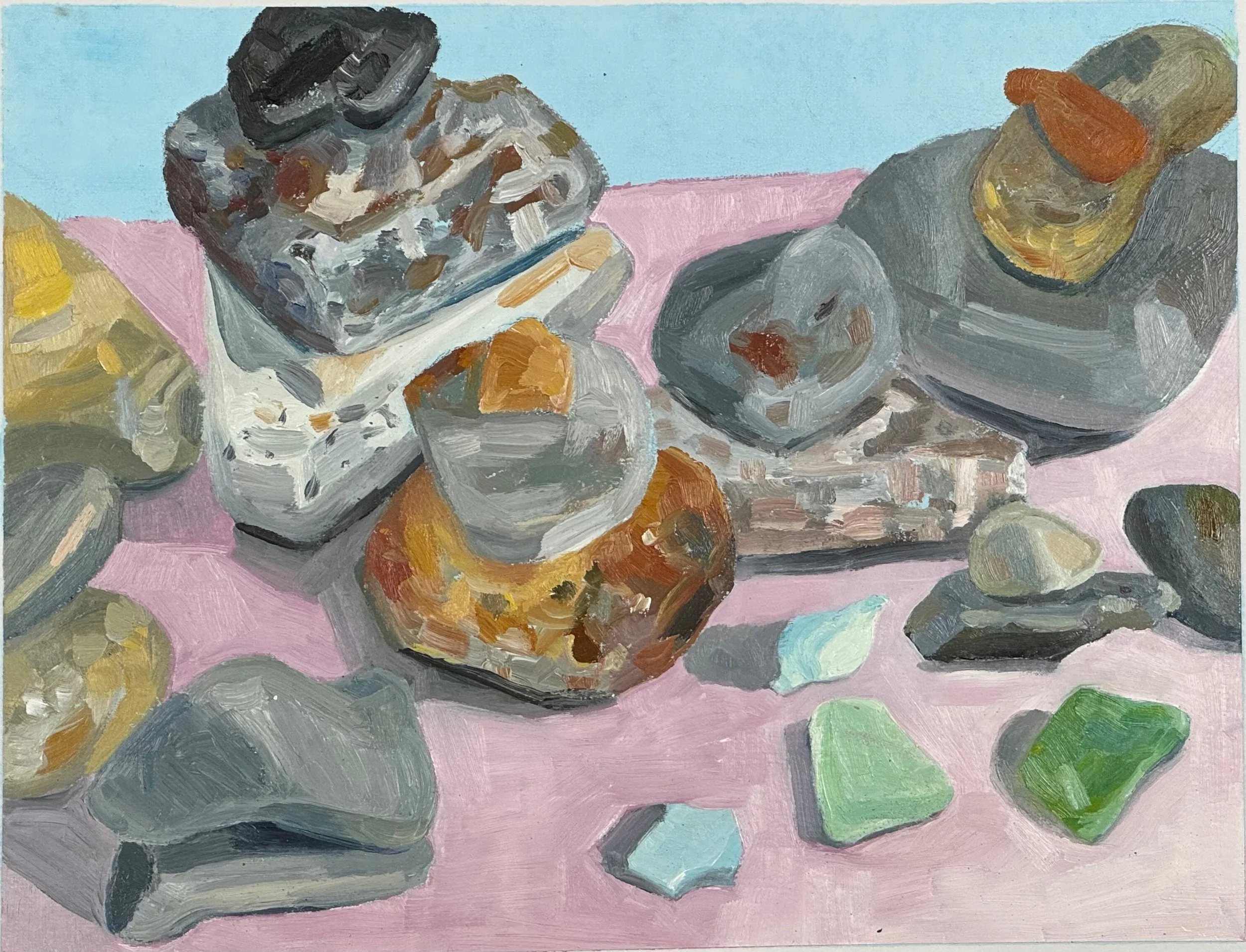 Love Rocks!, oil on art board, 11" x 14", 2024