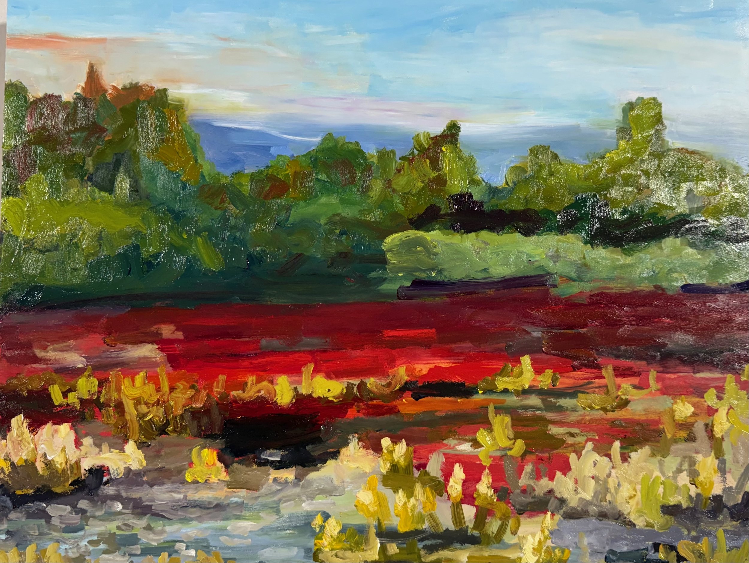 Blueberry Hill, oil on cradled Board, 16" x 20" 2026