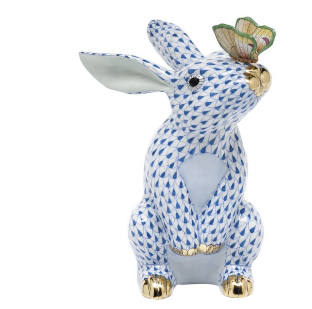 Bunny with Butterfly - Blue - Herend