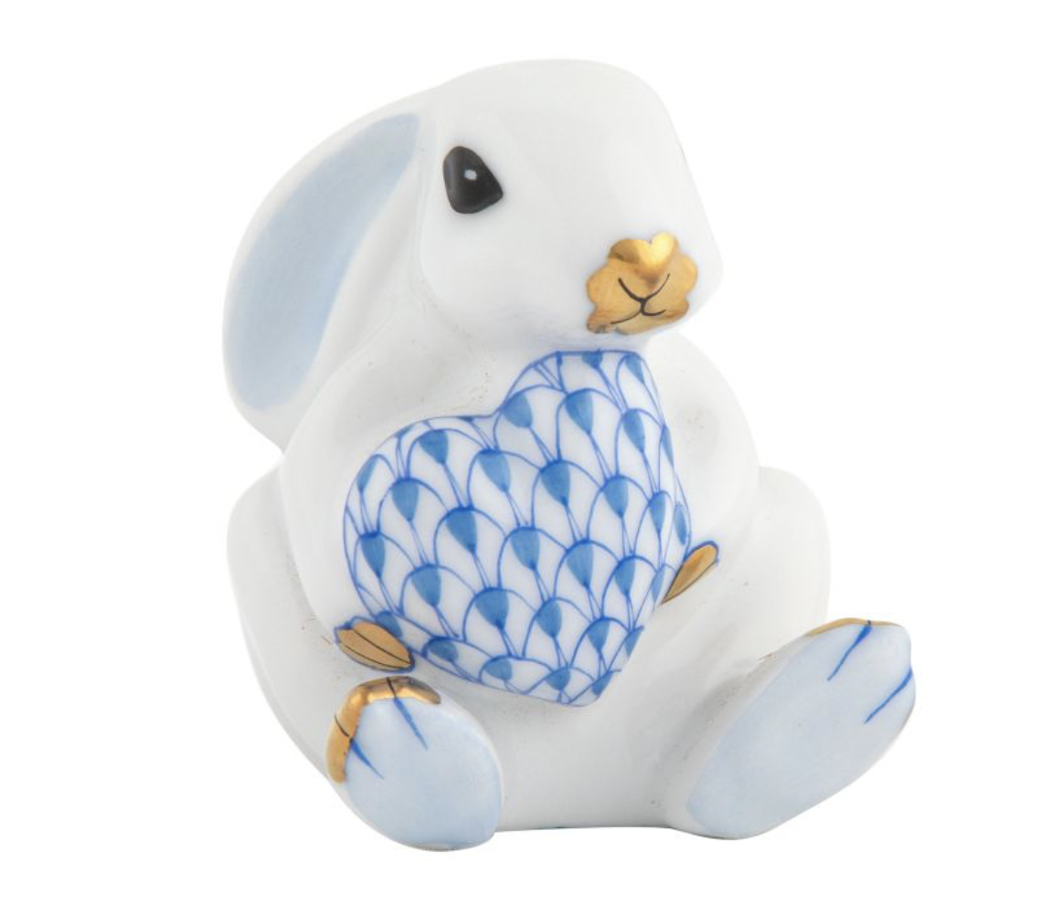 Bunny With Heart - Blue - Herend