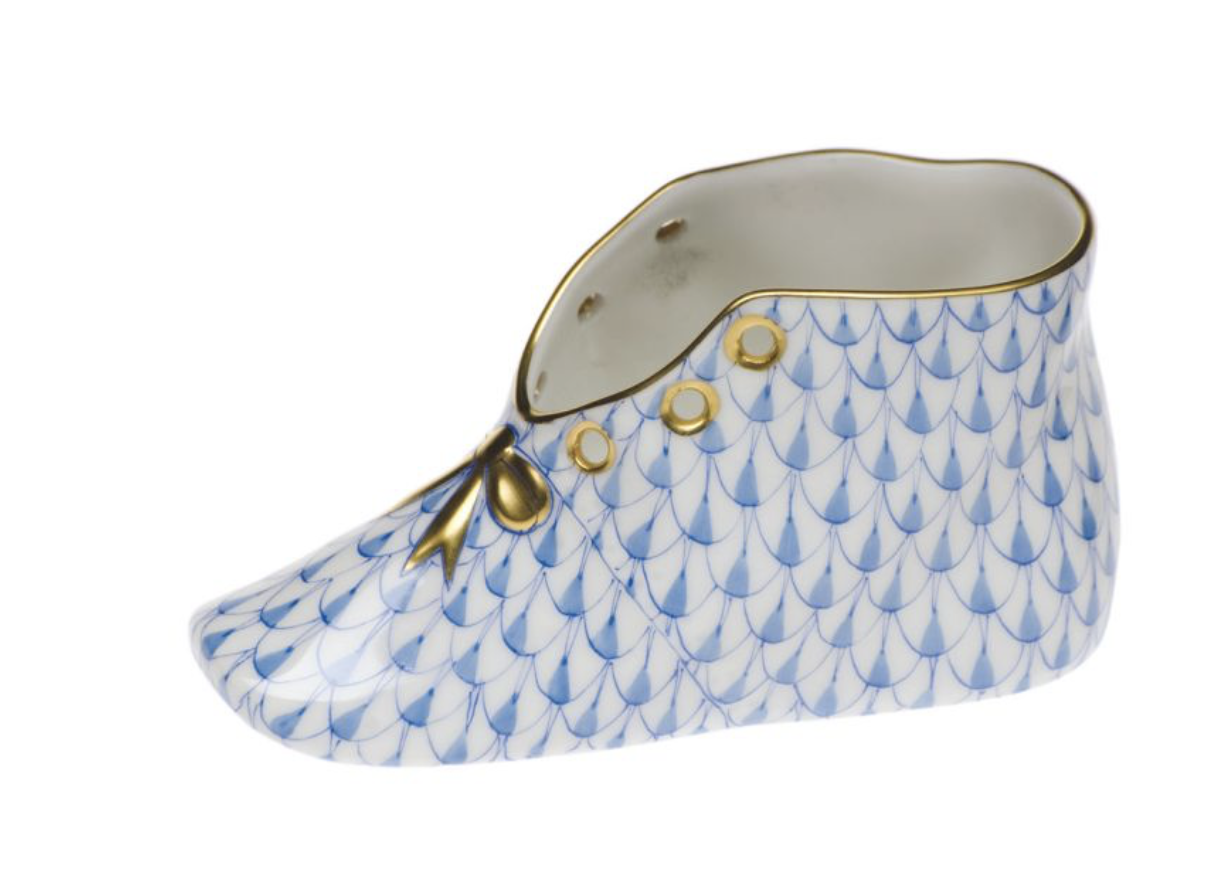 Baby Shoe - Blue - Herend