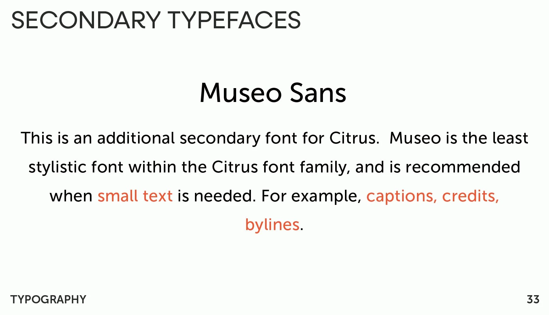 Citrus Identity Guide Fonts