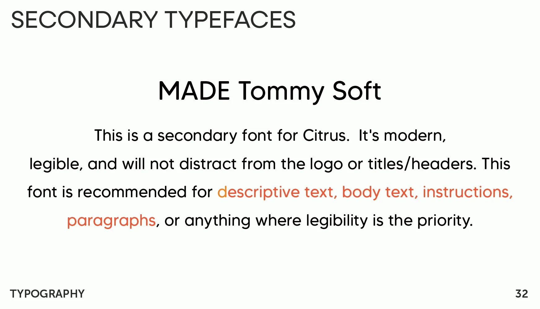 Citrus Identity Guide Fonts