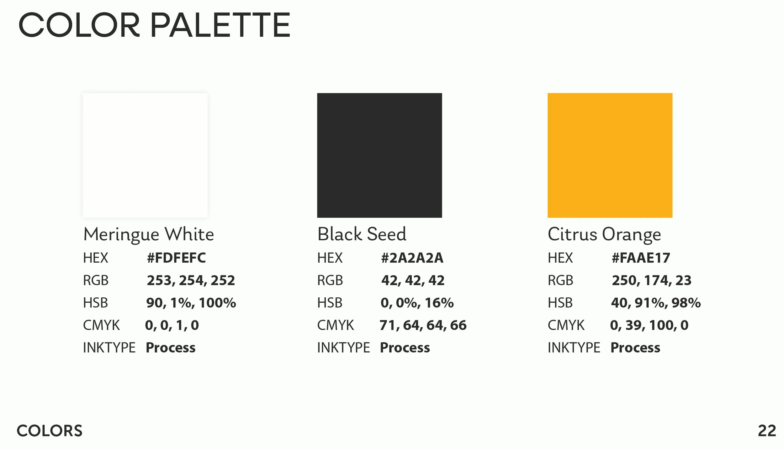 Citrus Identity Guide Core Color Palette