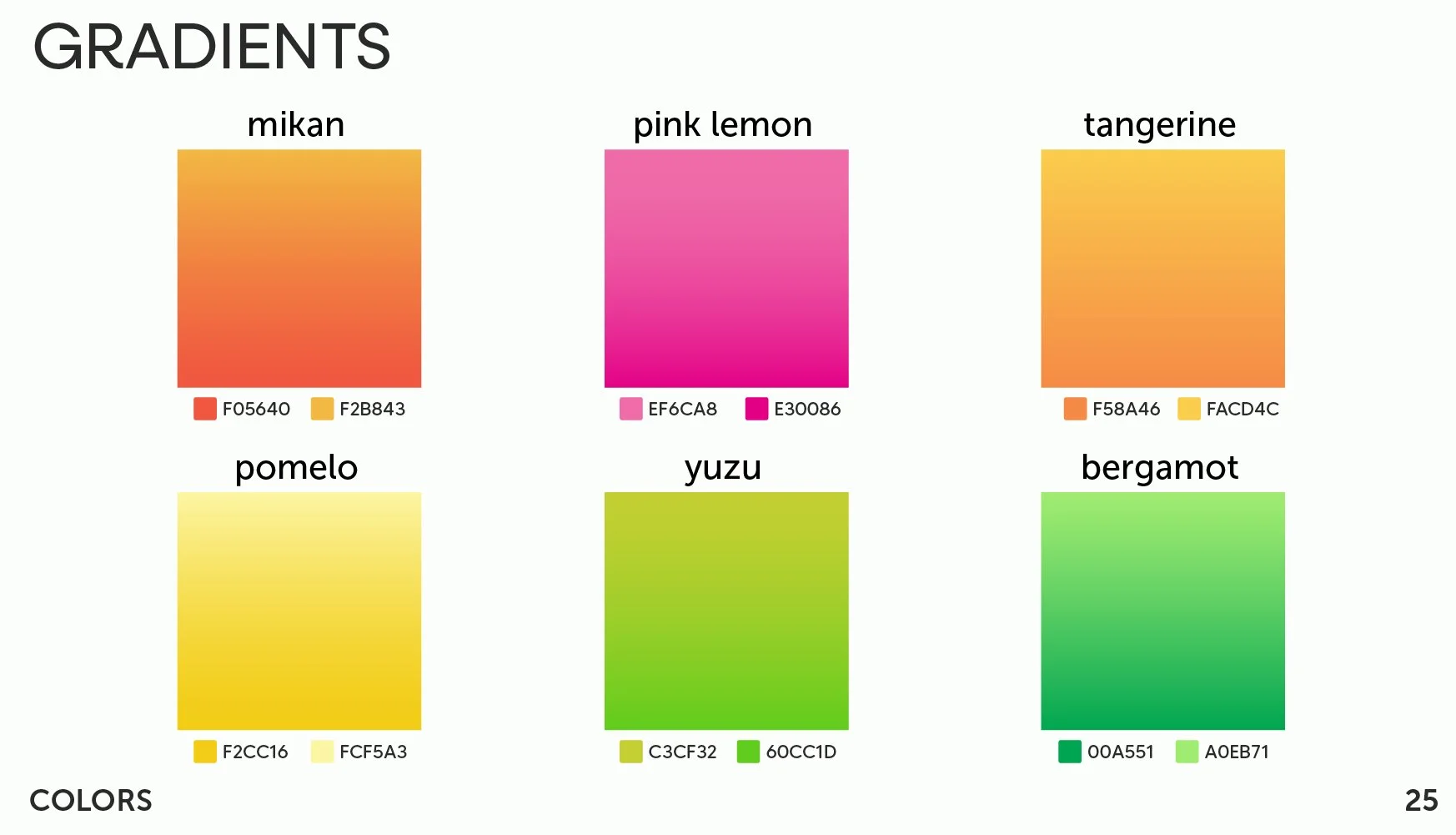 Citrus Identity Guide Color Palette