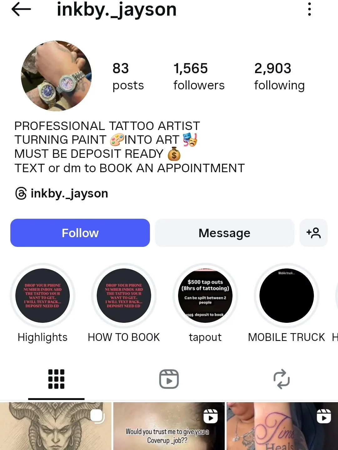 We have been notified that this individual is claiming to work at our studio.

We want to make others aware that this individual does not nor have they ever been employed by PHD Piercings &amp; Tattoos.

If you come accross this profile please report
