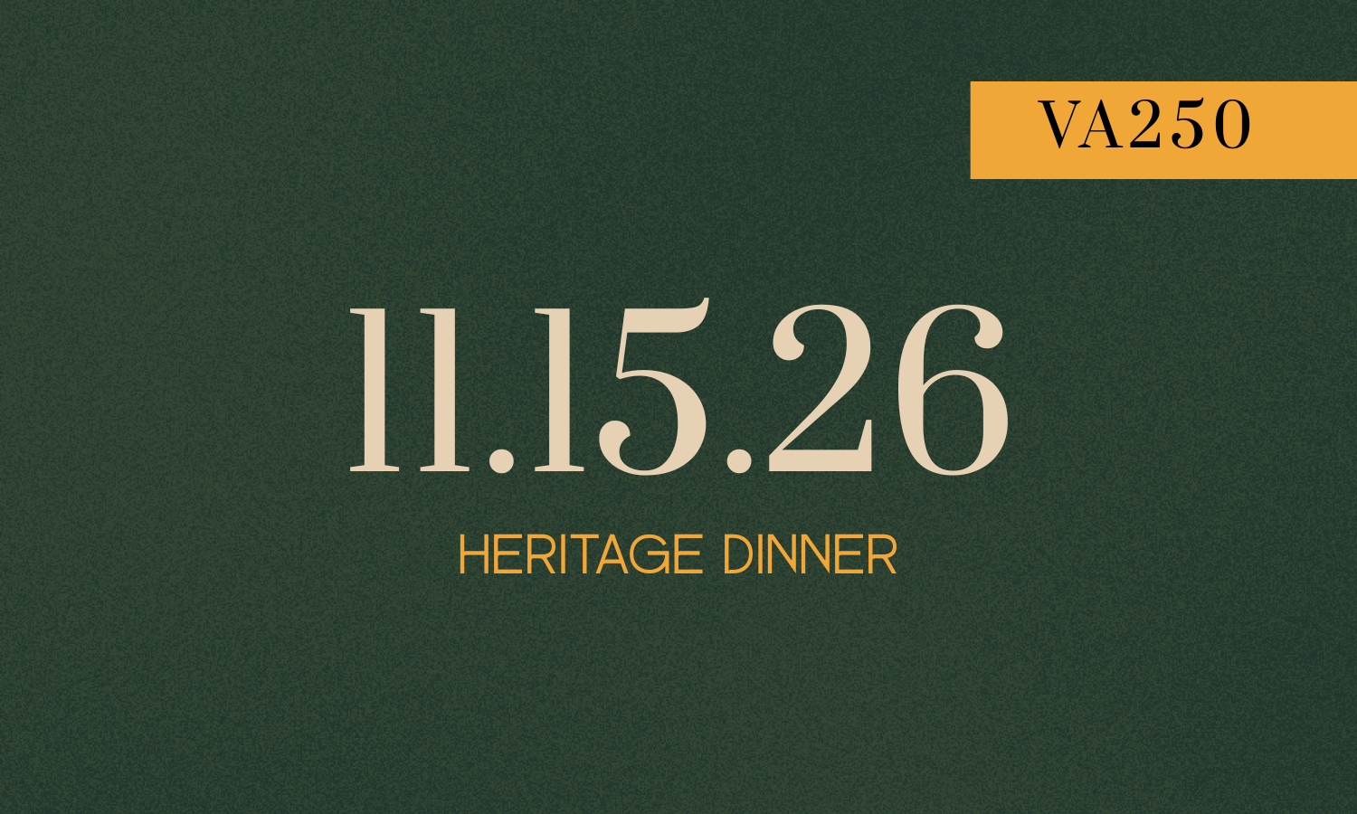 HERITAGE DINNER (farm-to-table)