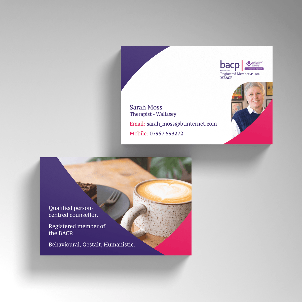 Sarah Moss  business card