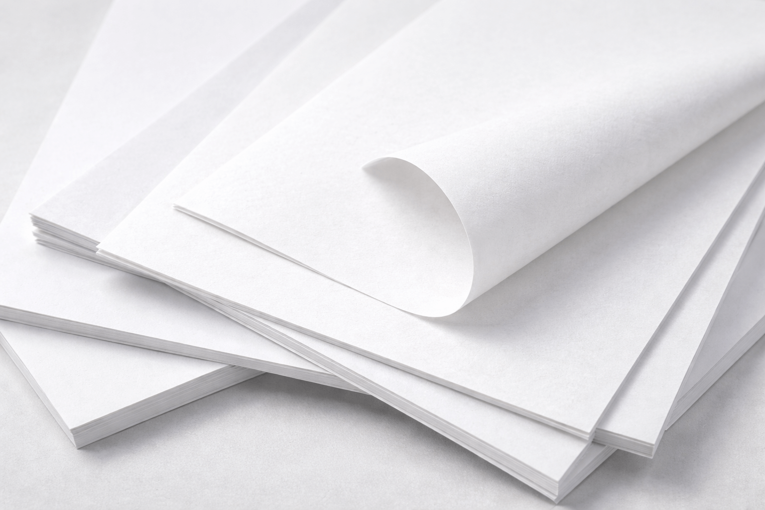 Sheets of uncoated paper.