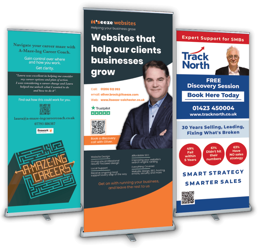 Three greenwich roller banners