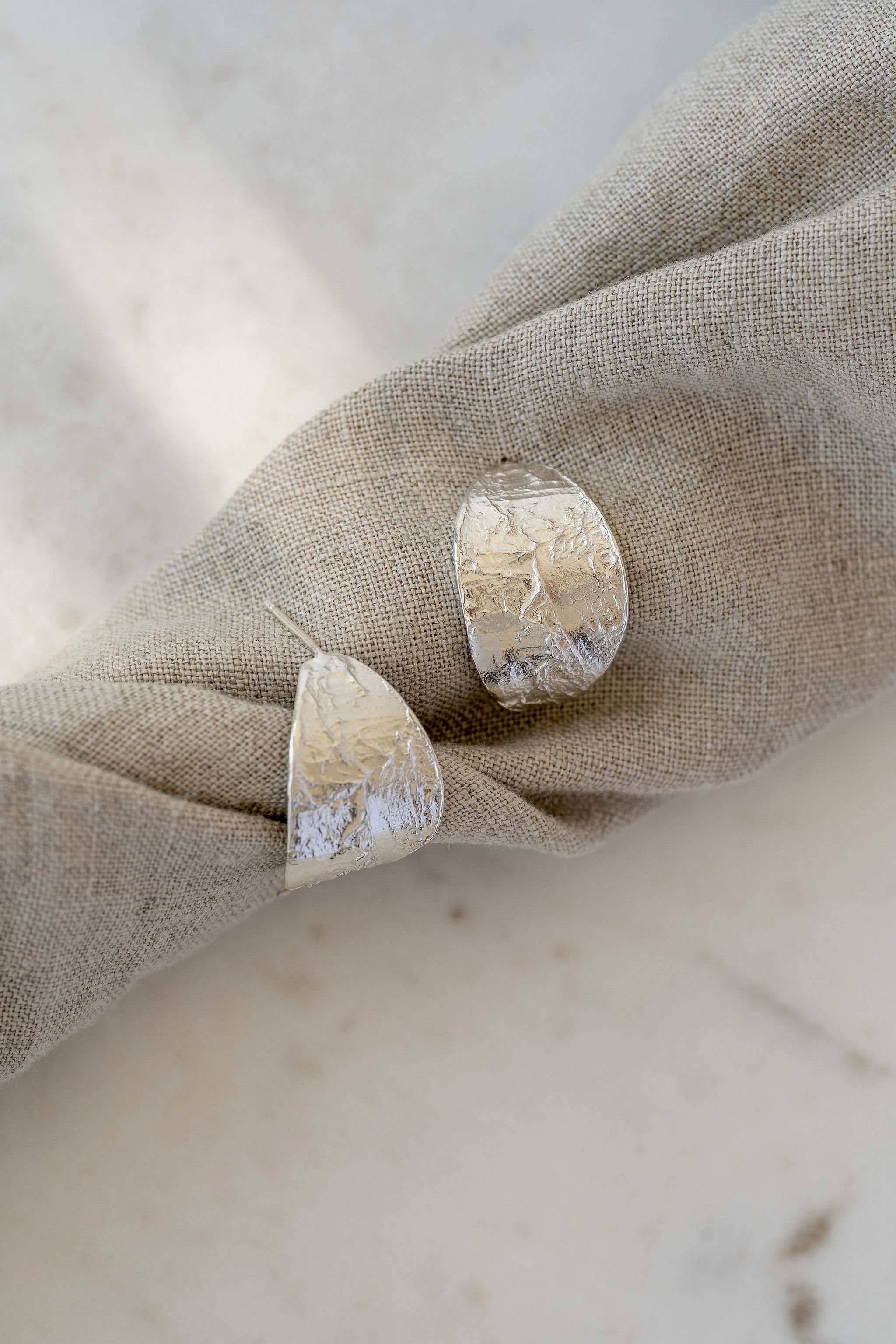 Textured Moon Hoops (normally £55)