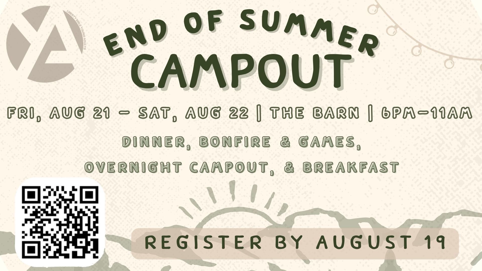 Young Adult End of Summer Campout