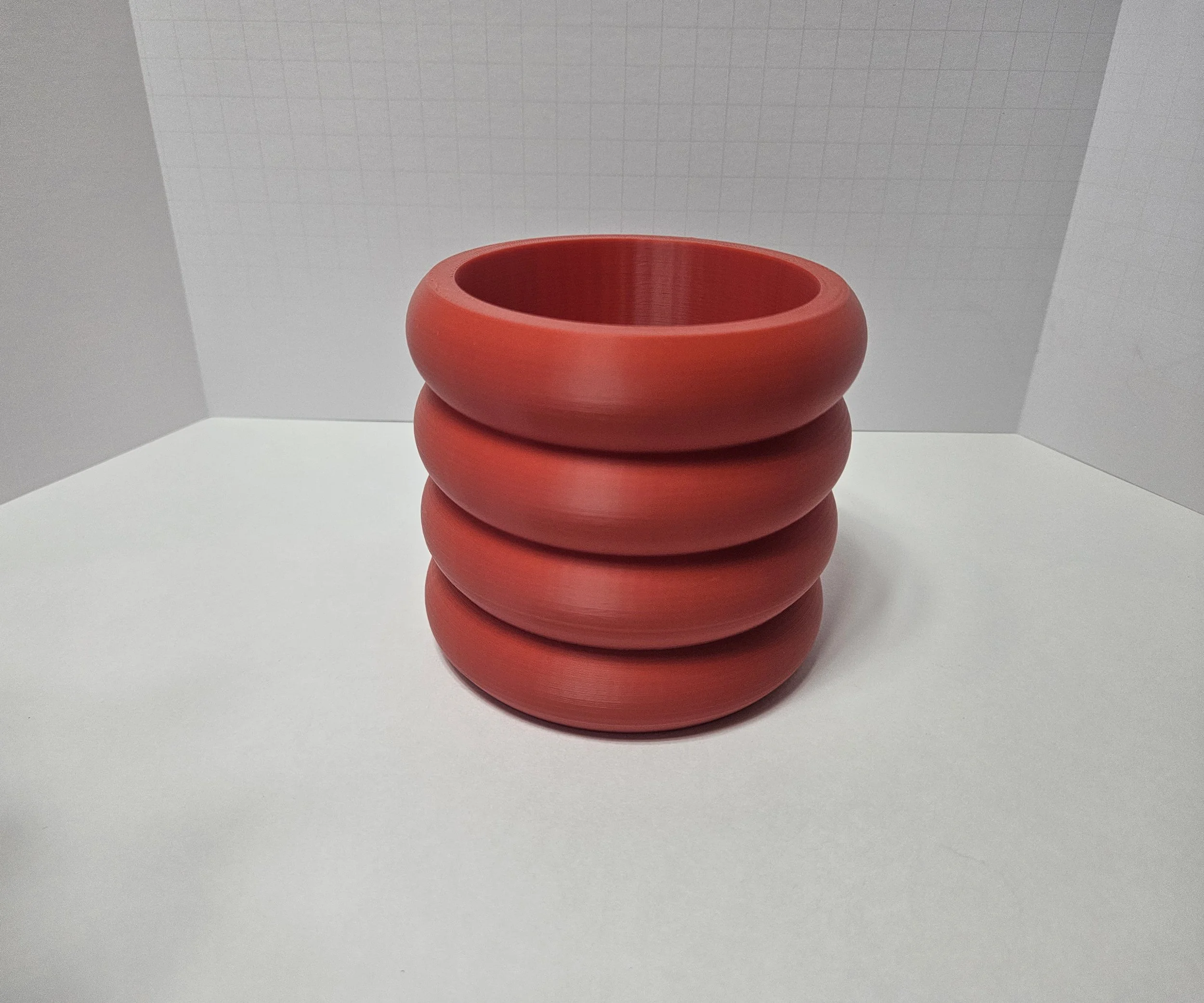 Red Ribbed Planter front