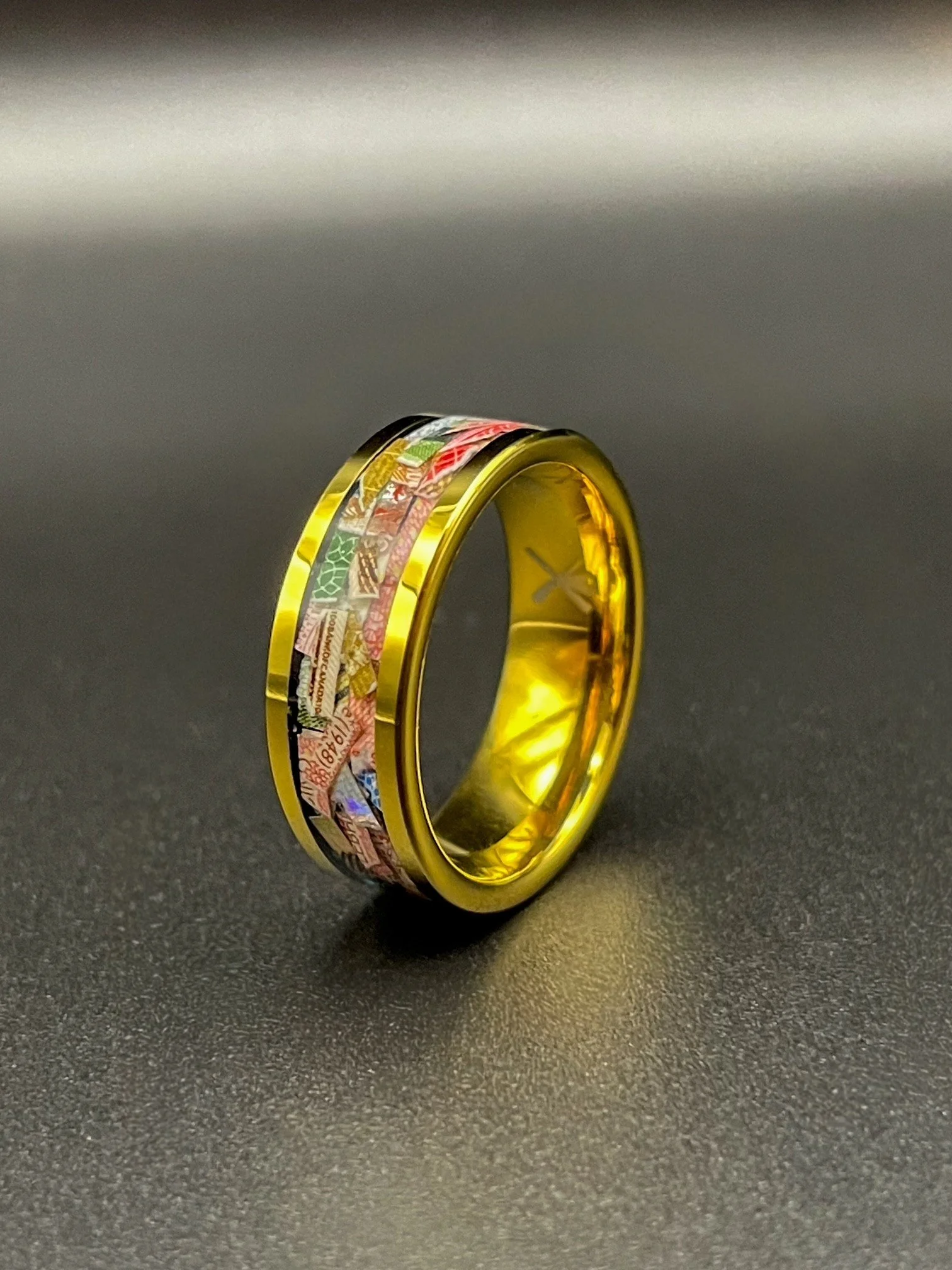 Canadian Shreded Cash Inlay Ring