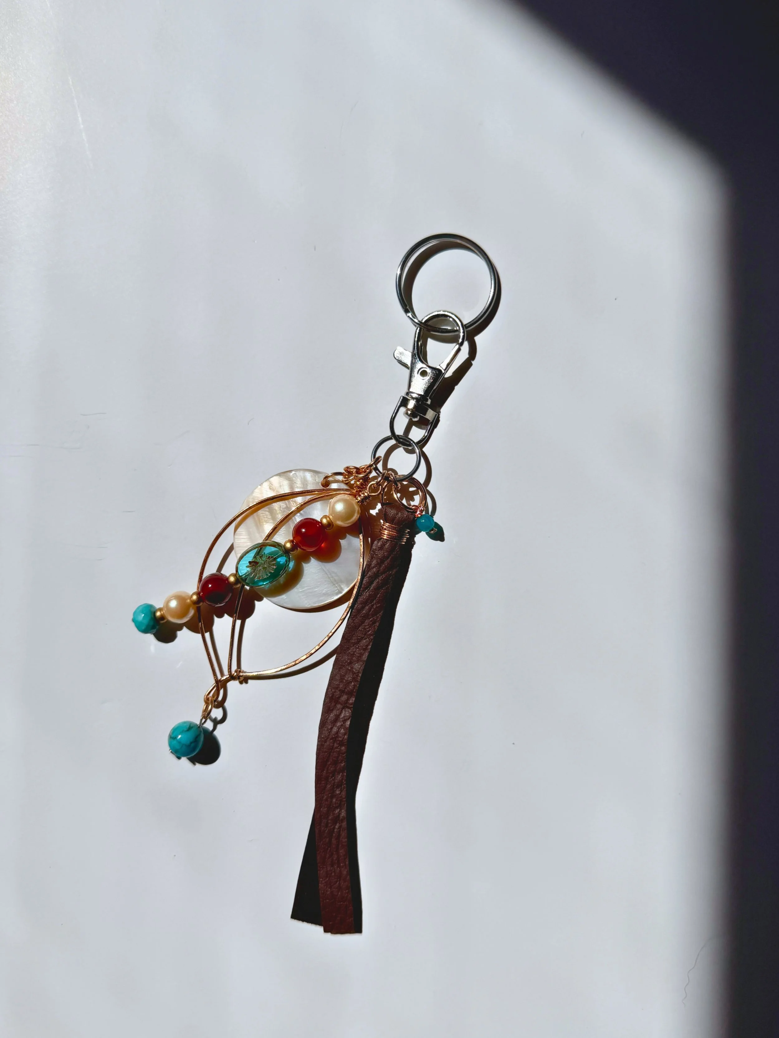 Bronze Leaf Bag Charm