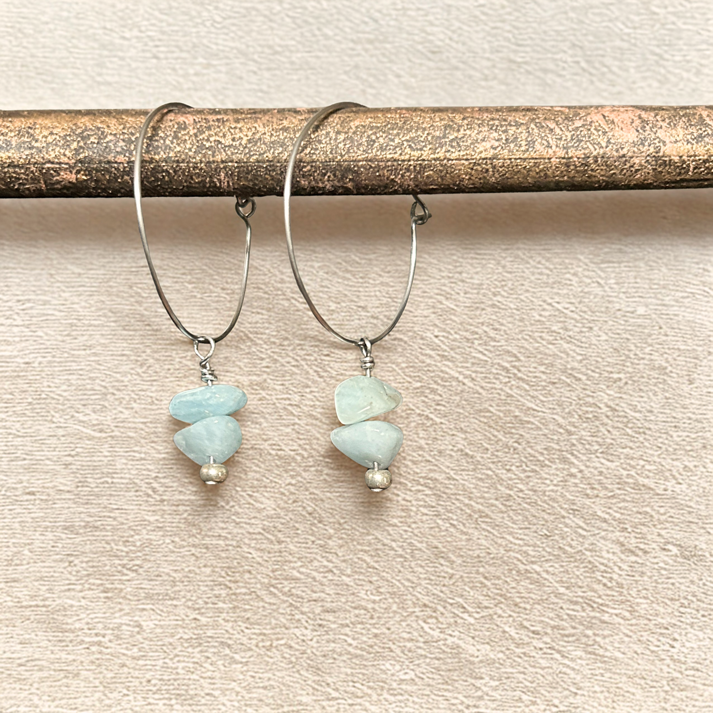 Gemstone Hoop Earrings