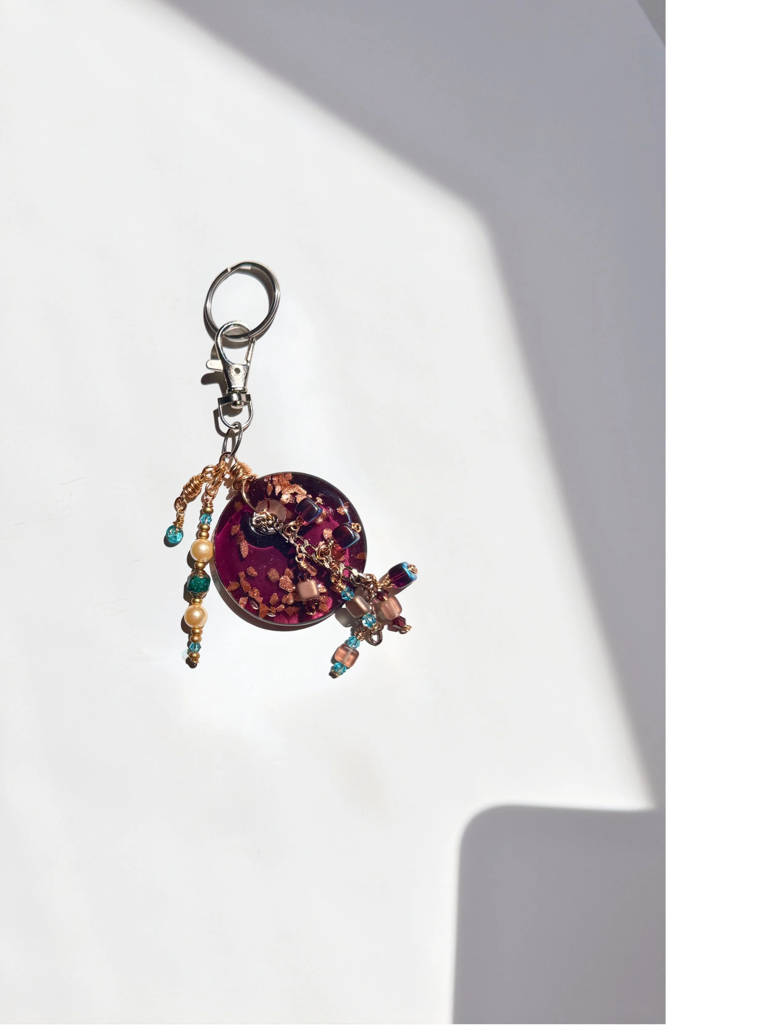 Burgundy Copper Sparkle Bag Charm