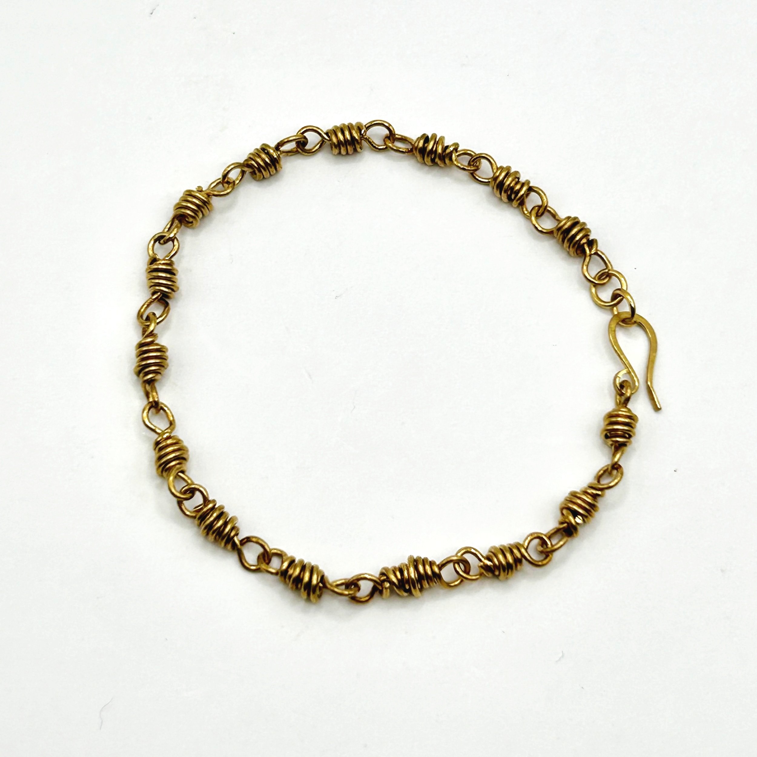 Finn Jeweler's Brass Metal Chunky Link Bracelet on white background