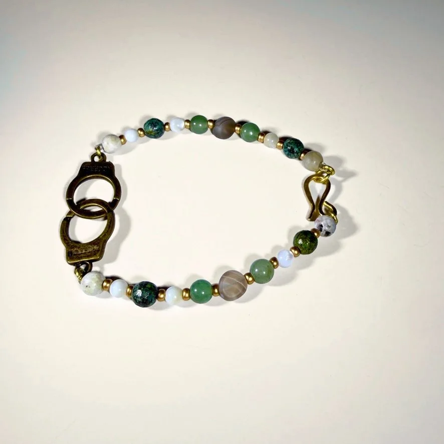 Freedom Mixed Gemstone Bracelet on neutral background
