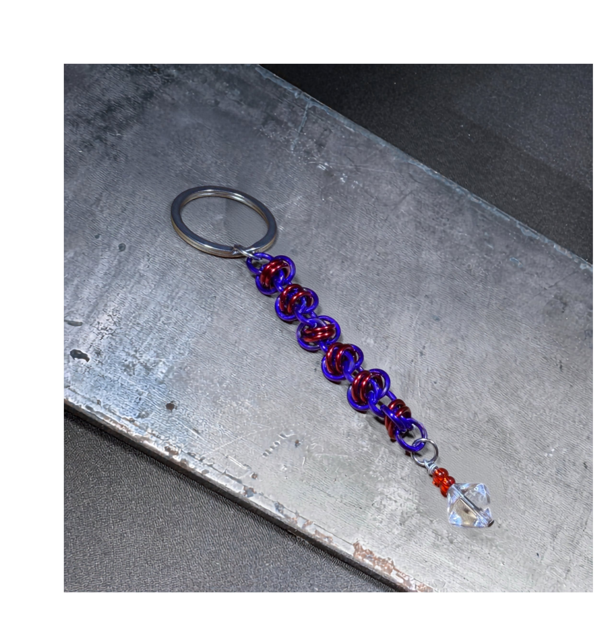Purple + Red Keychain