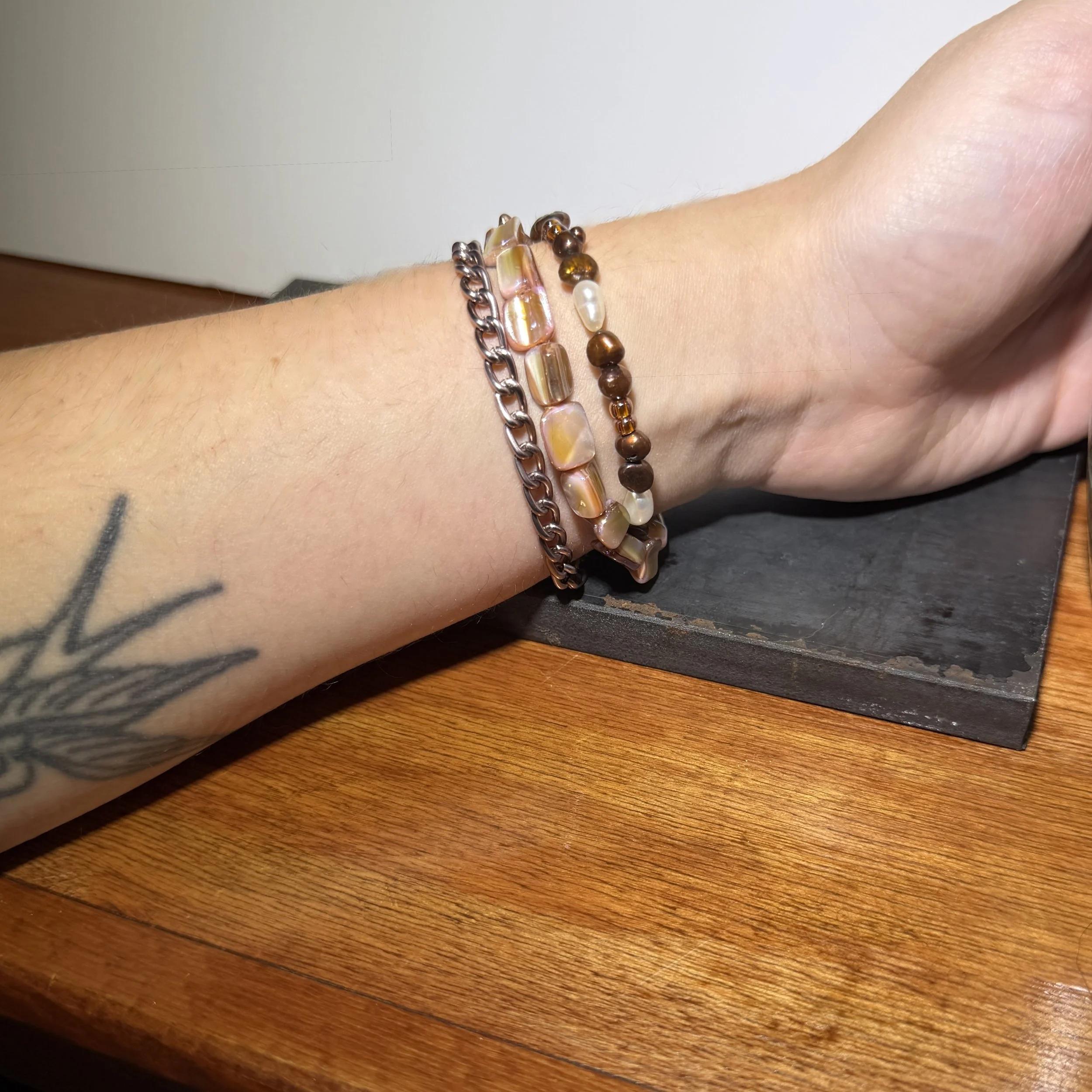 Bronzed Pearl Multi-Strand Bracelet