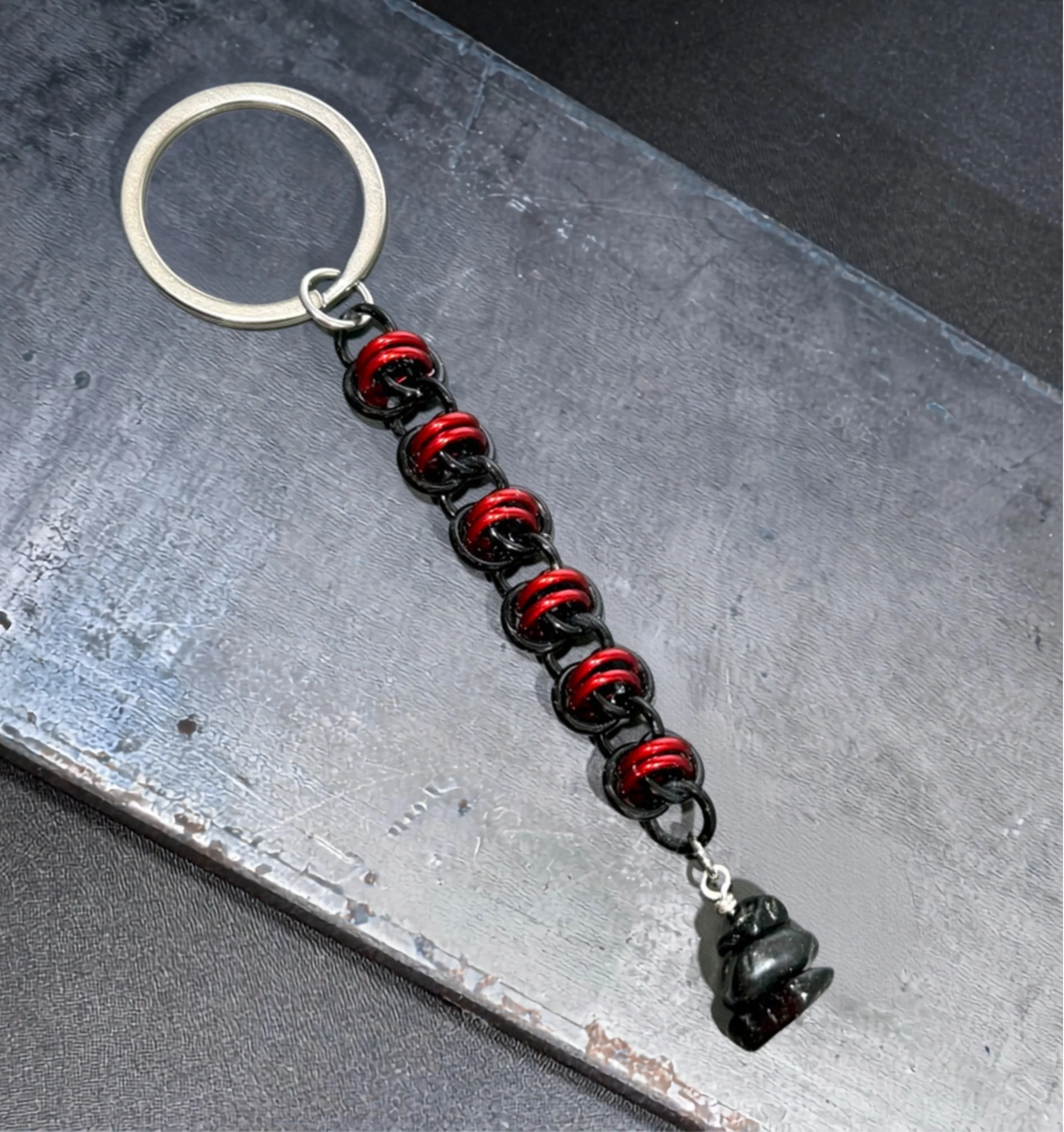 Red + Blackstone Keychain