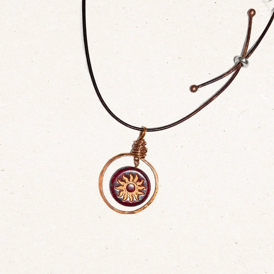 Copper Sol Circle Necklace