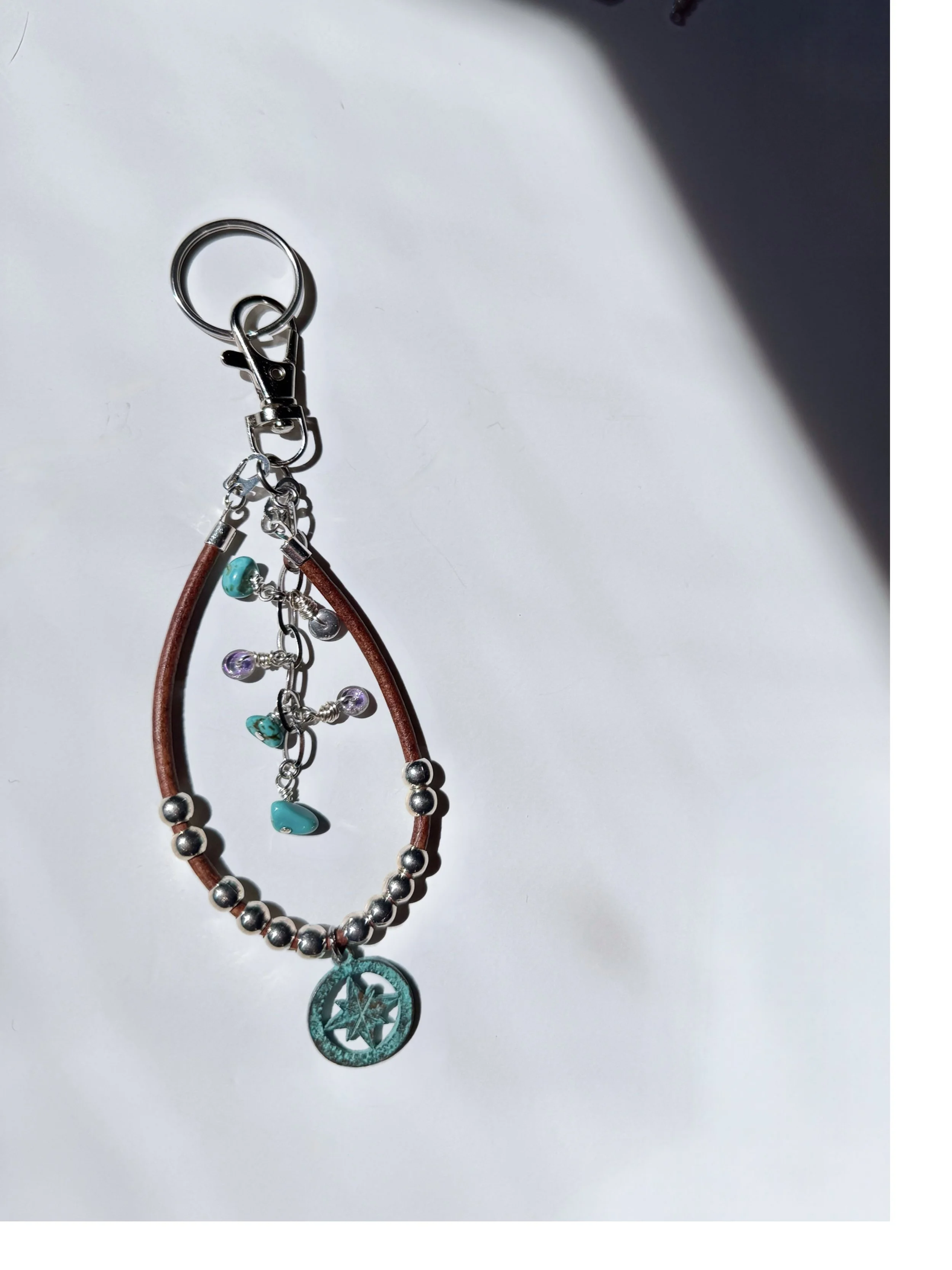 Patina Compass Bag Charm
