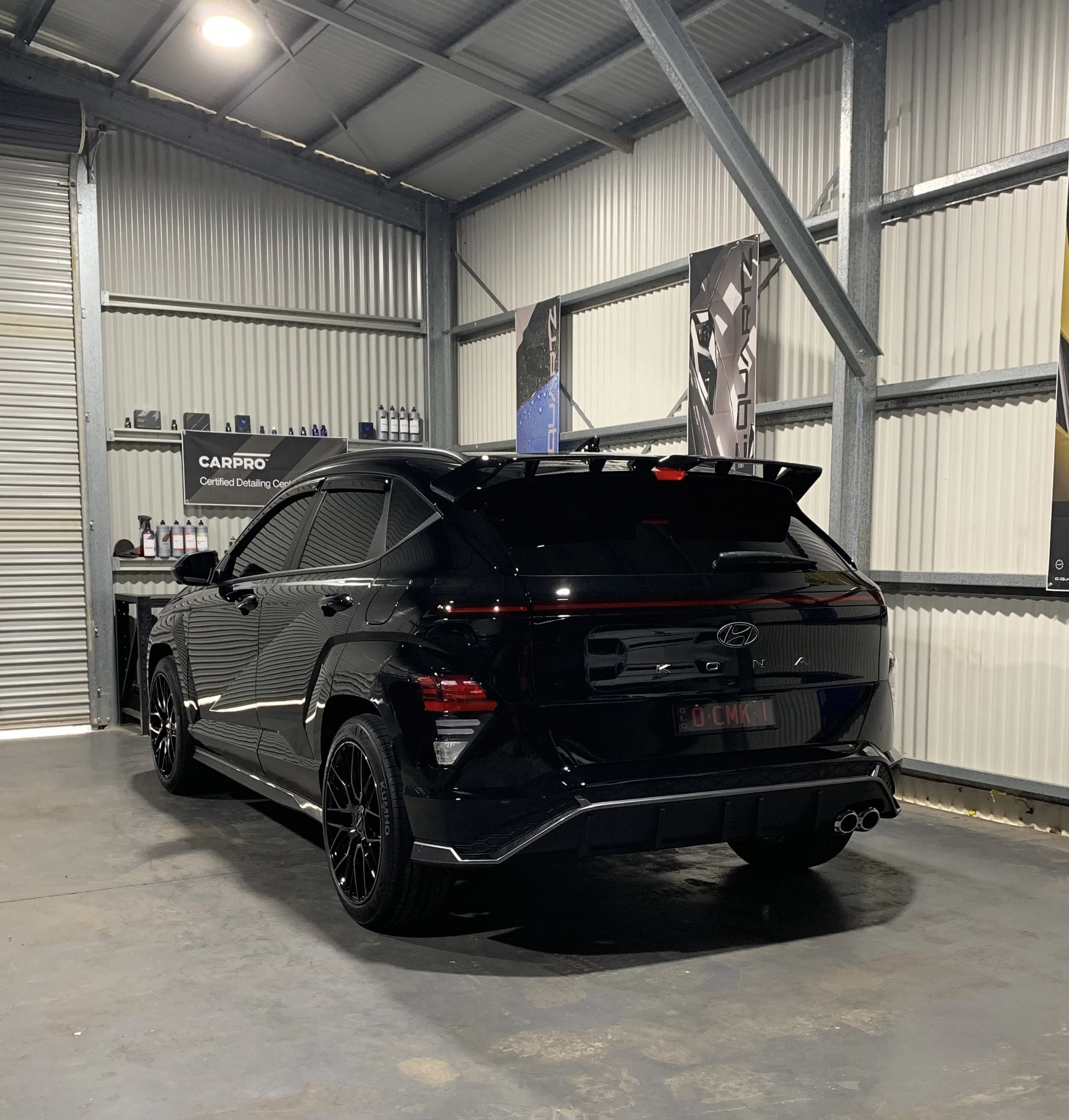 Ceramic coating on black car Toowoomba Highfields