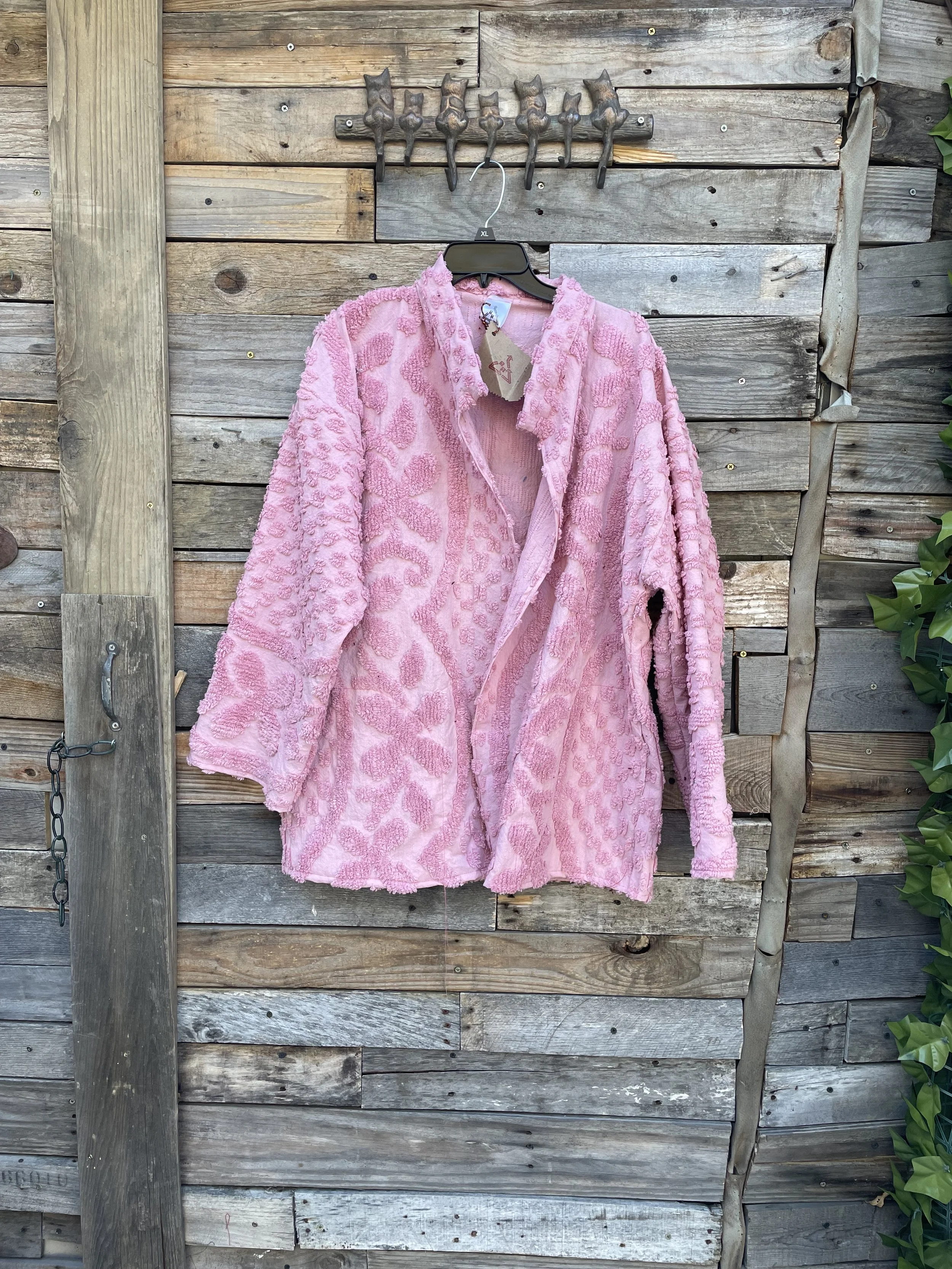 Pink Chenille Cardigan