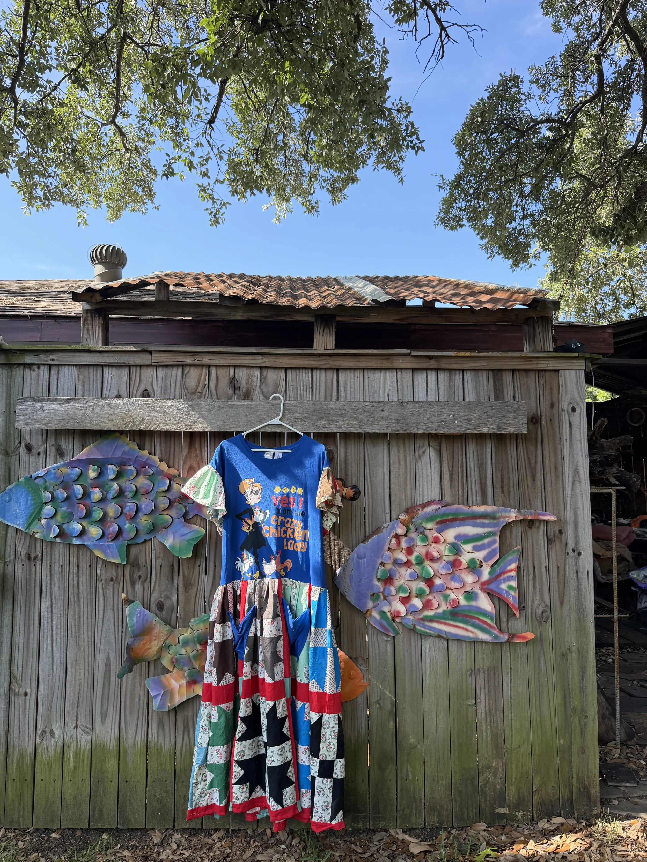 Crazy Chicken Lady Quilt Top Maxi Dress