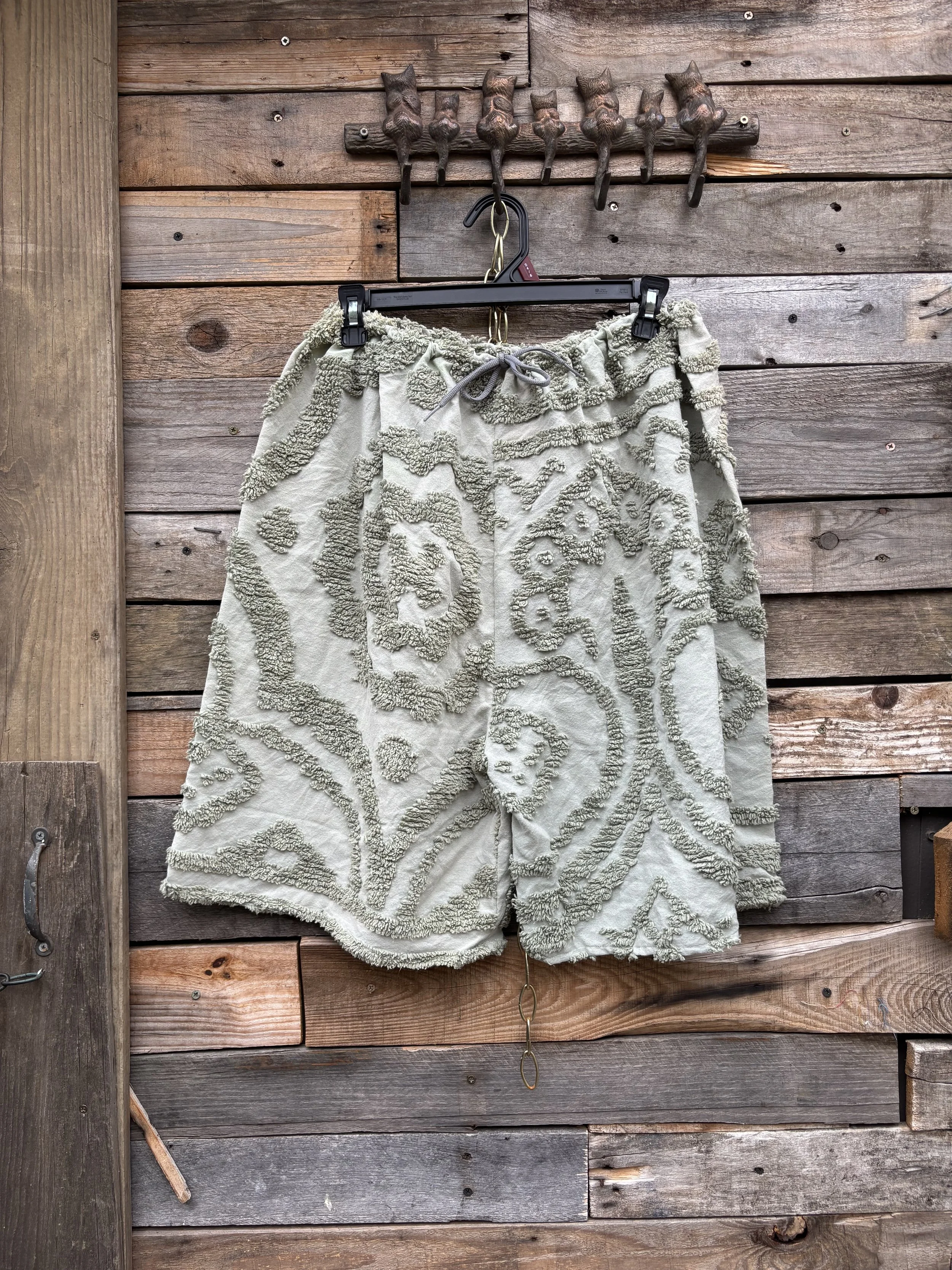 Sage Green Chenille Shorts