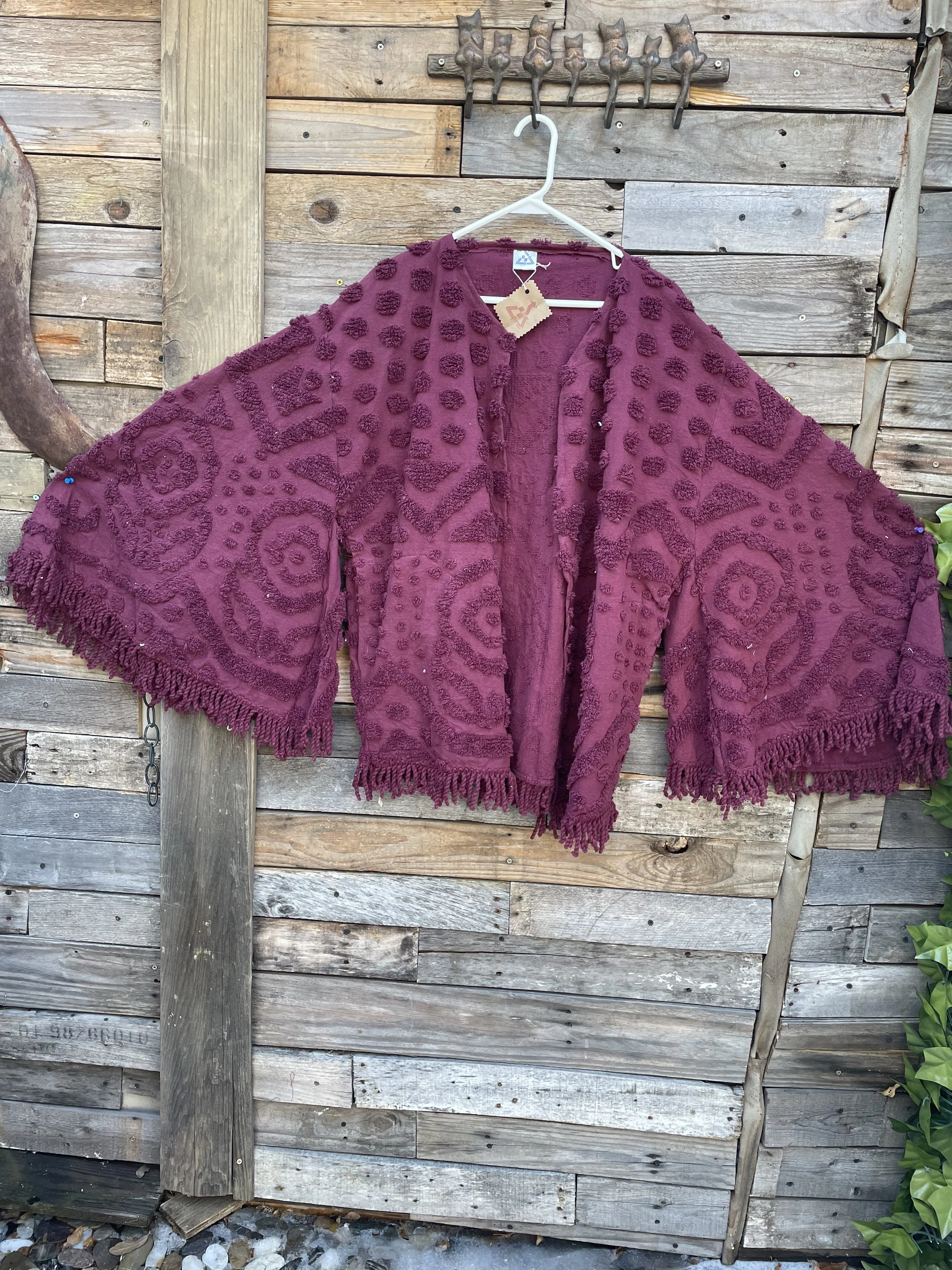 Burgundy Bat Wing Cardigan