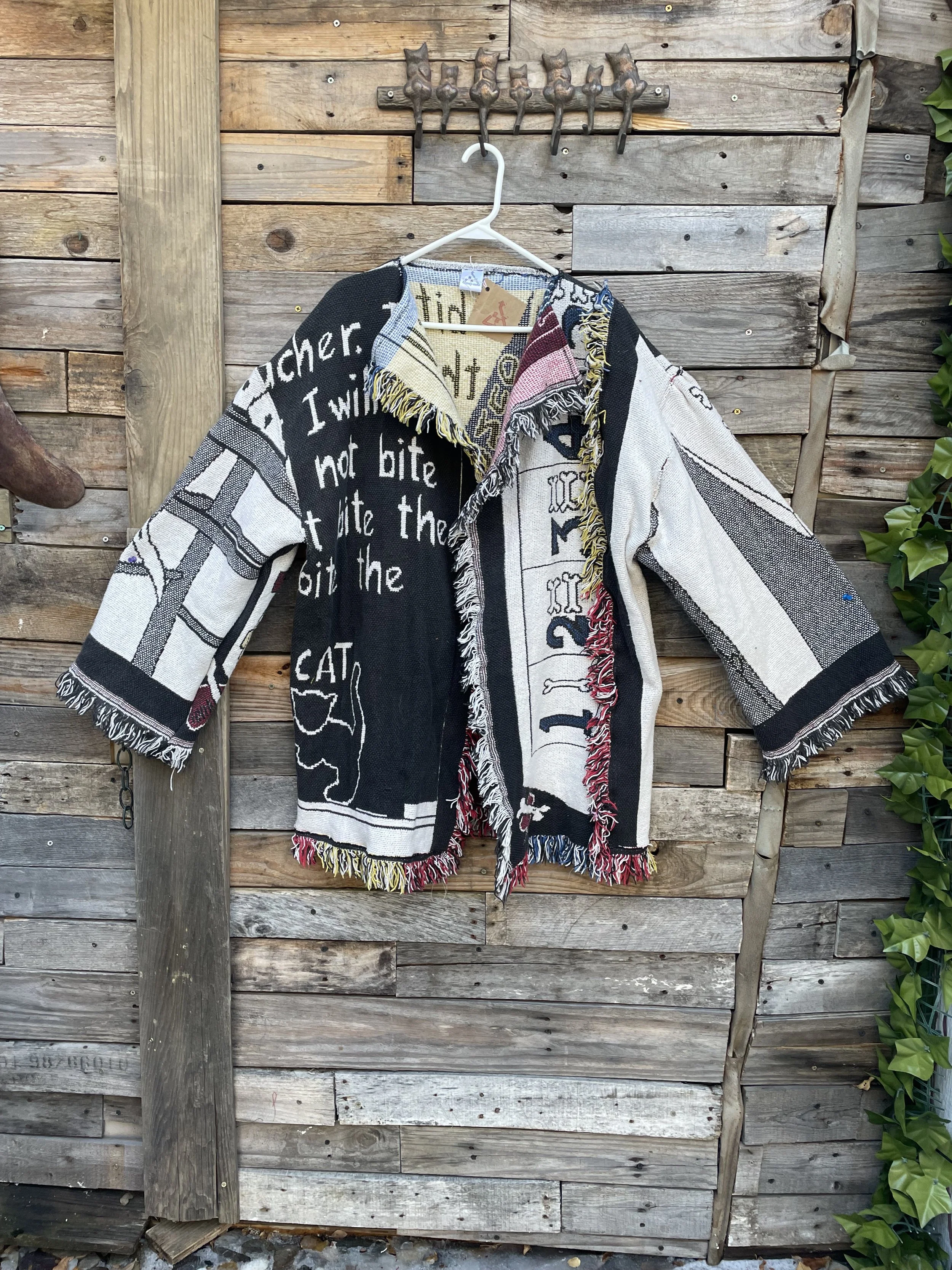 Doggie Dunce Tapestry Cardigan