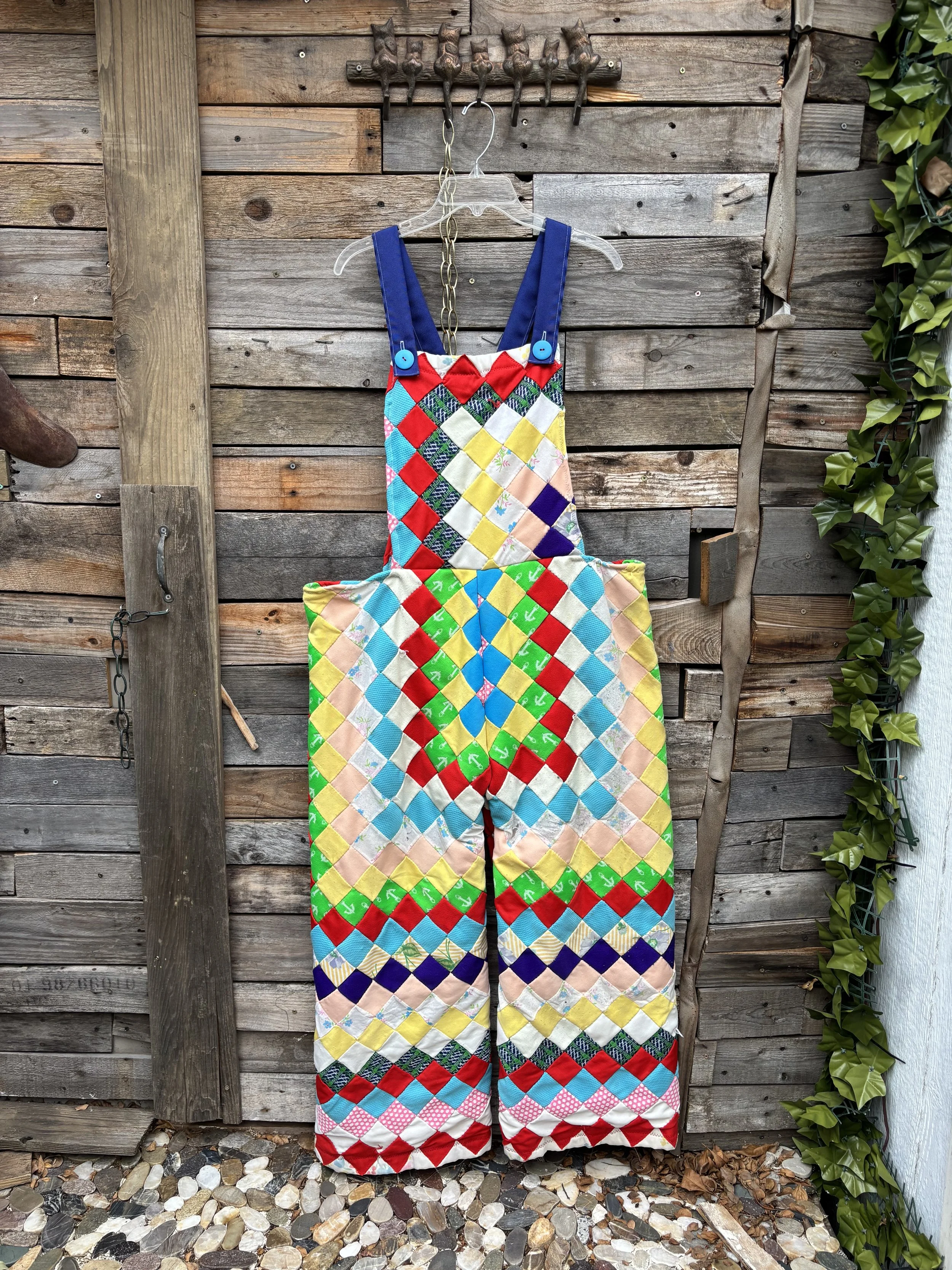 Diamond Polyester Quilted Overalls