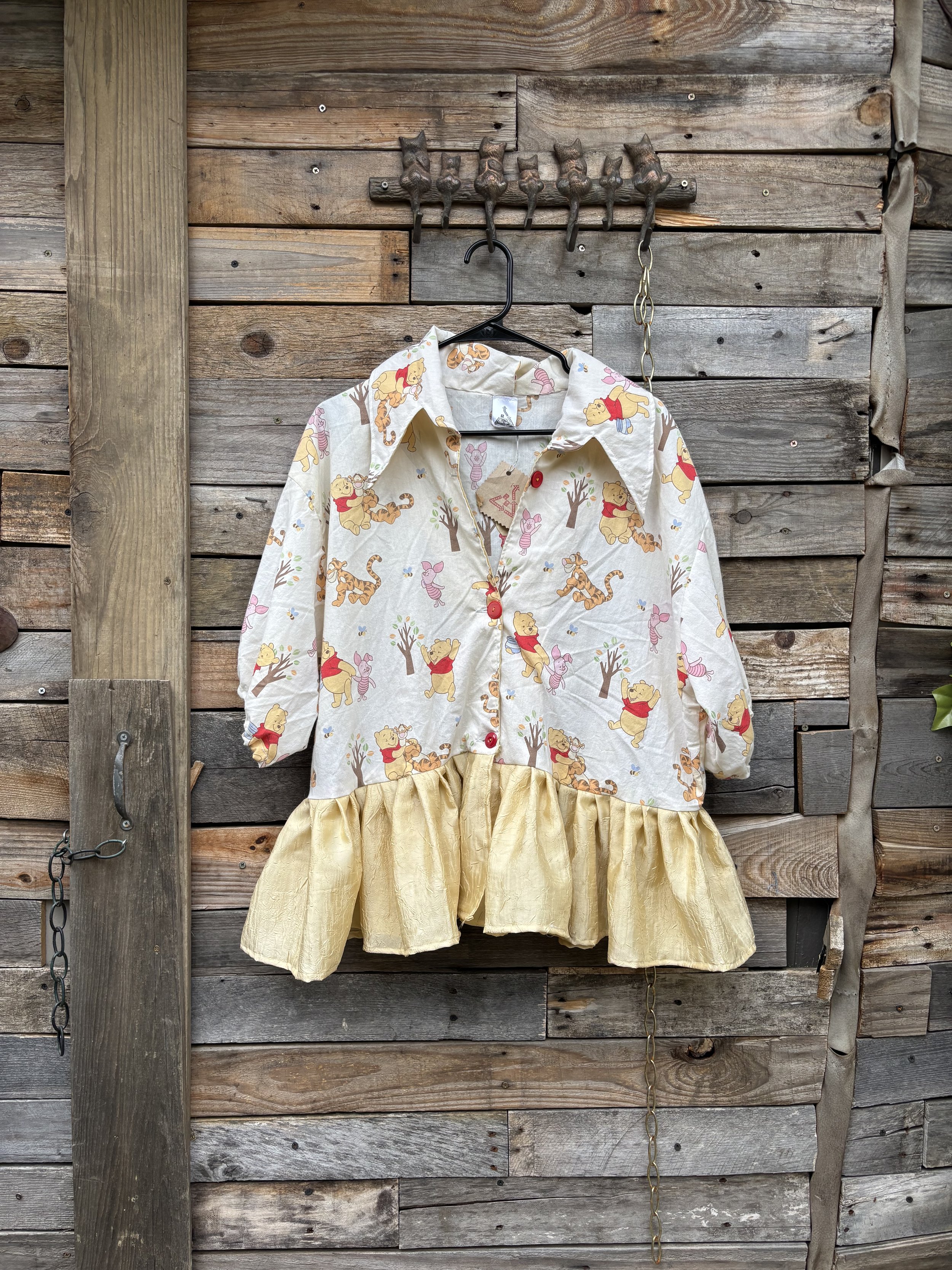 Winnie the Pooh Ruffle Button Up Shirt
