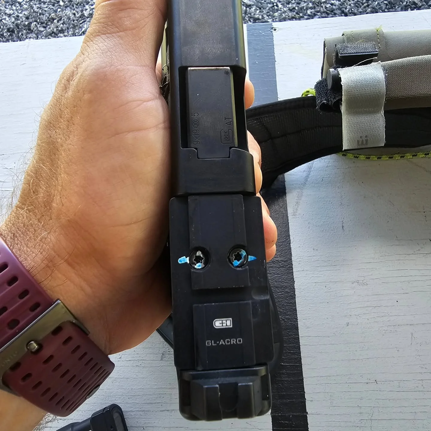 Inspect your gear. I've installed a lot of optics on pistols. My very first install with a plate loosened only after about 500 rounds. Since then, none until this one.  4-5k rounds post install.