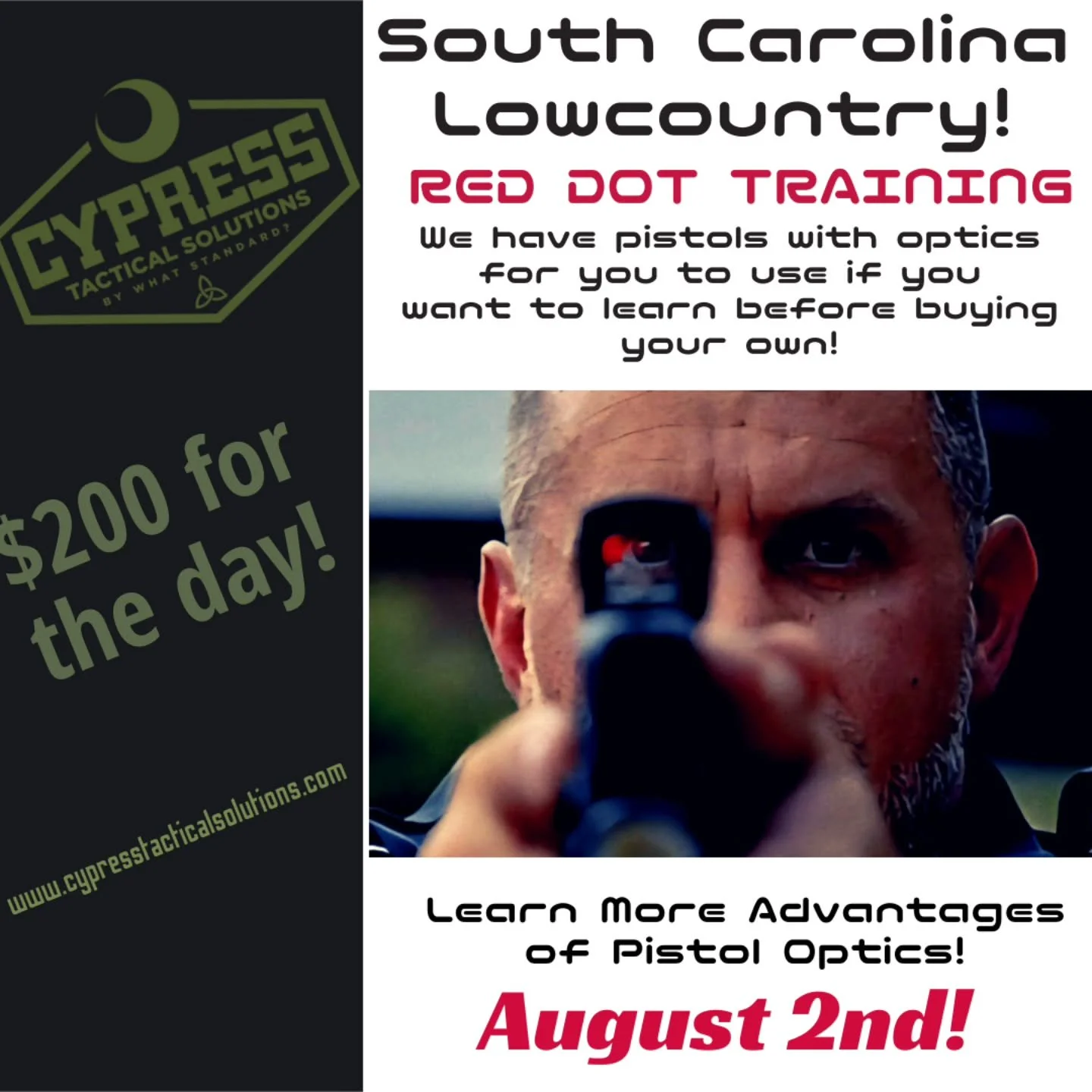 Red dots give advantages that you may not be aware of. Come learn some of these benefits and improve your performance. Less than 30 minutes from Summerville. DM me if you have any questions!