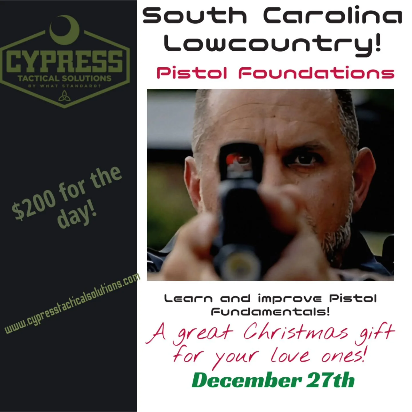 Last class of 2025 is coming in with perfect timing for a great Christmas gift! "The Jasper" Pistol Foundations is THE class to tighten up your fundamentals or lay your initial foundation for solid shooting performance. This is our most req
