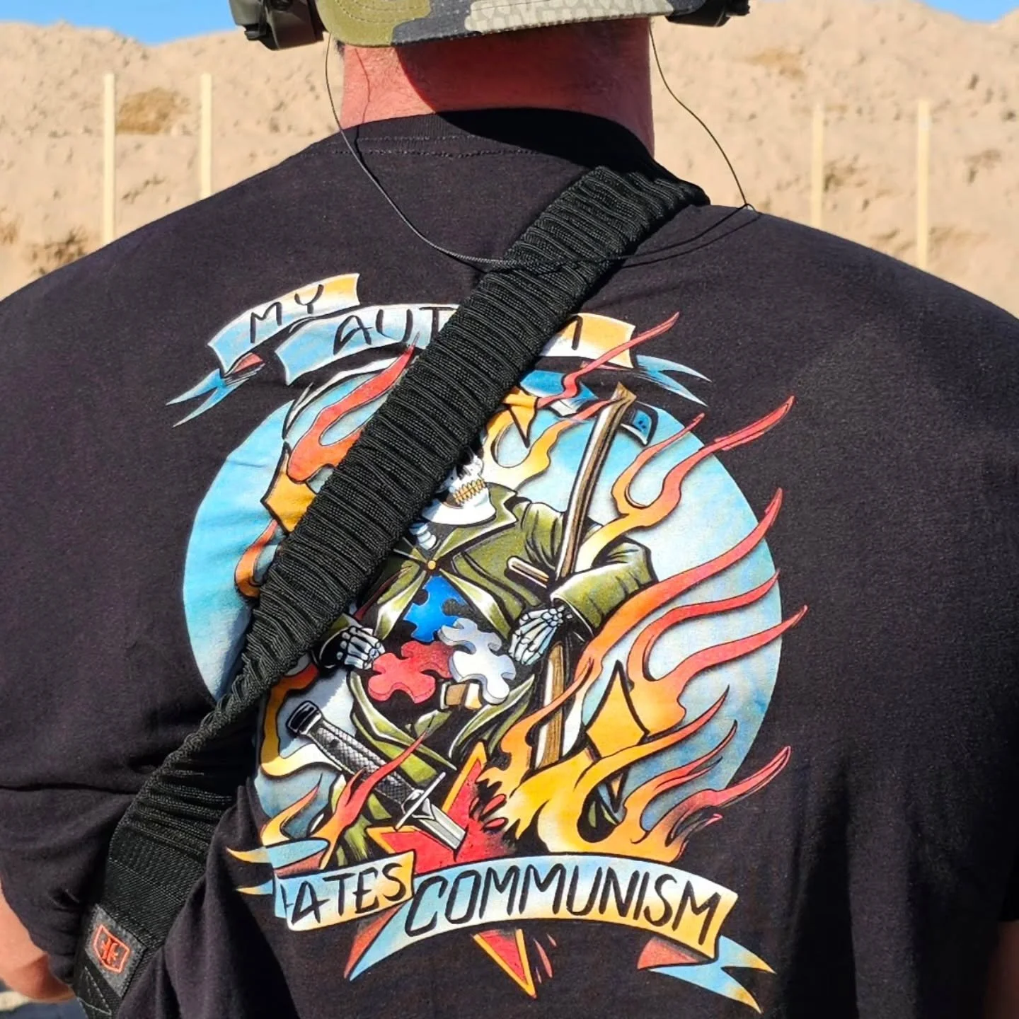 I see a lot of good t-shirts on the range. Some of them funny. Some of them patriotic. Some of them have good points. Some of them speak to the heart of the many small towns we travel to. I like to share them.